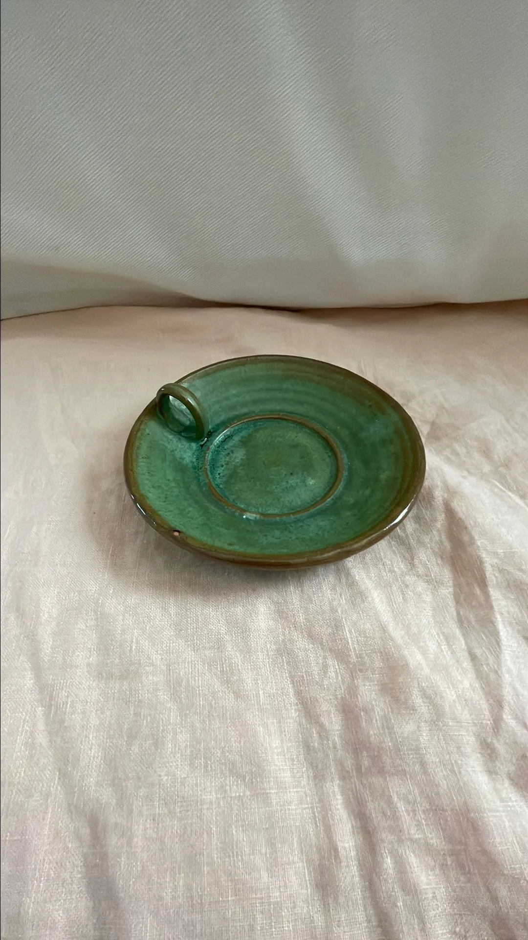 Product image for Green red ware pottery dish