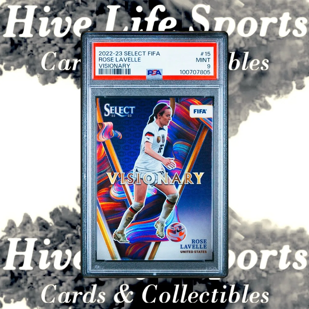 Product image for Rose LaVelle 2022-23 Select FIFA Visionary SP #15 USA PSA 9