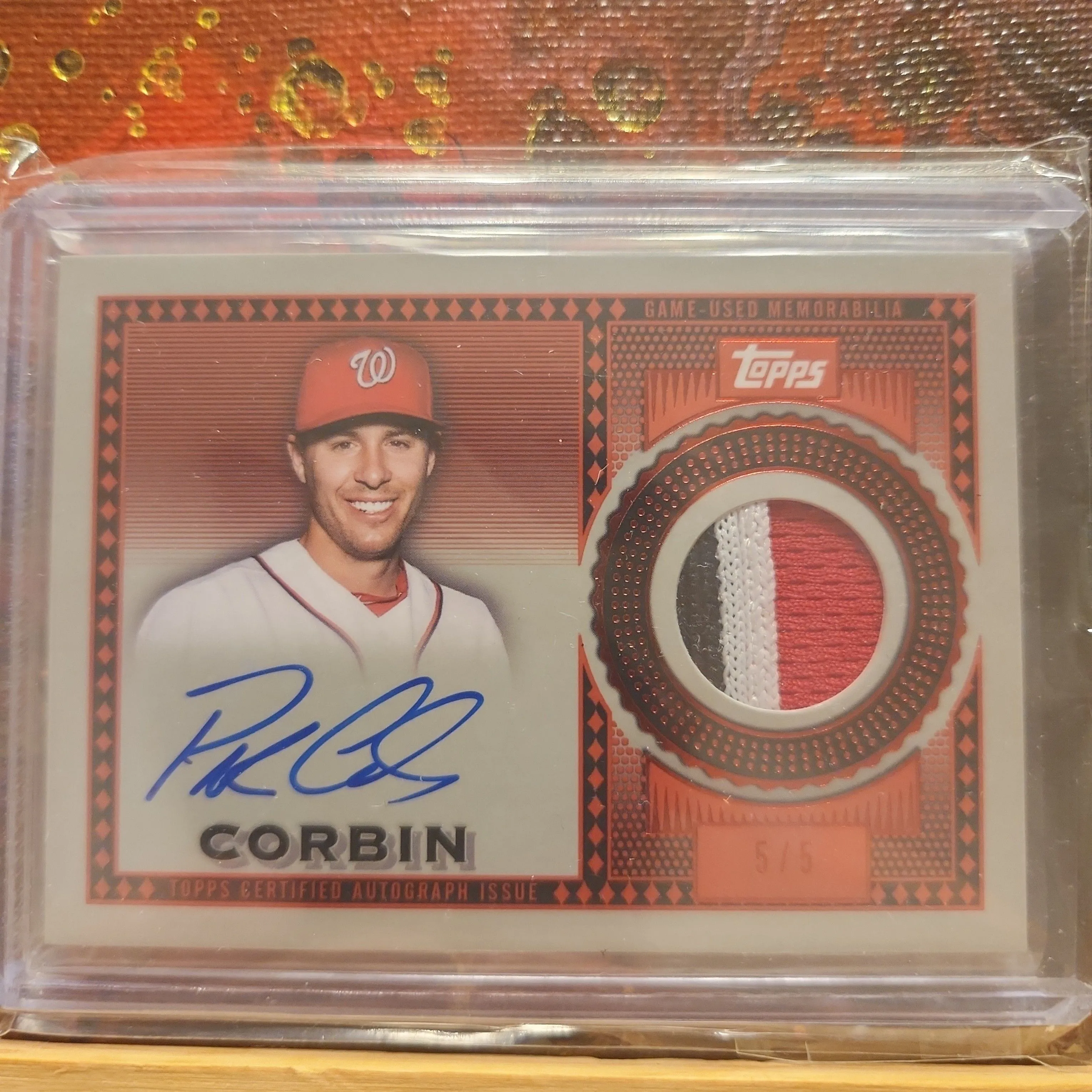 Product image for 2021 Topps Reverence Auto Patch Patrick Corbin 5/5