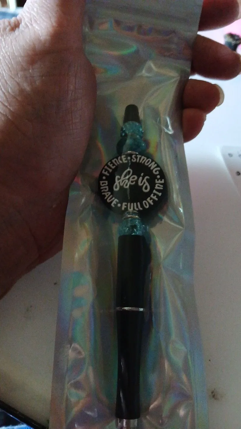 Product image for Beadable Pens - She is brave, fierce,  strong & brave #14brave