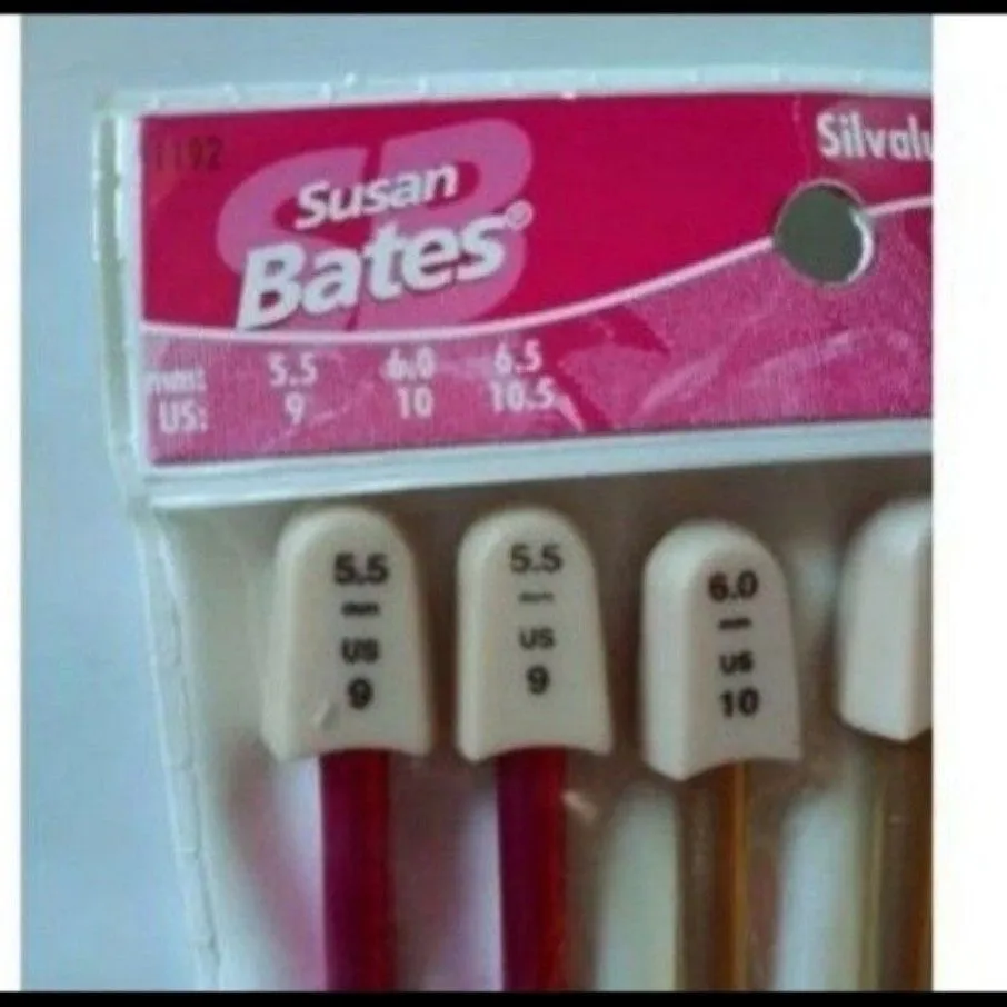 Product image for 3 pair set silvalume knitting needles