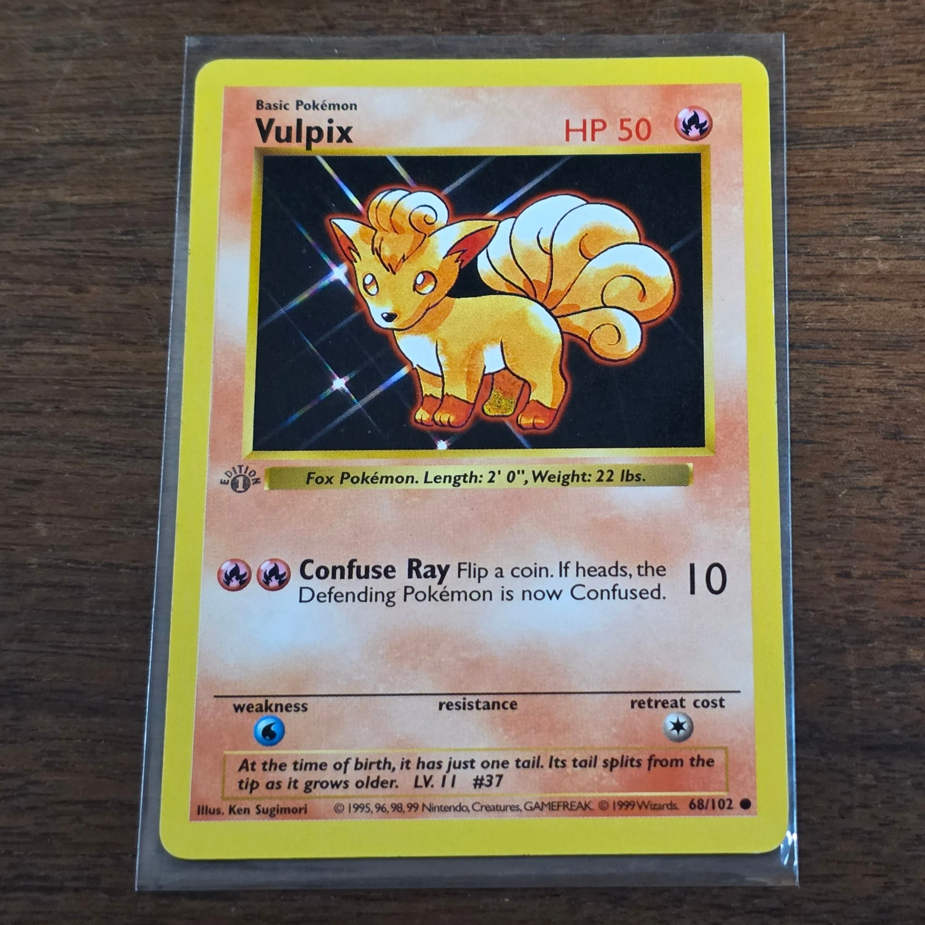 1999 vulpix pokemon card VULPIX | 1999 TOPPS POKEMON TV 37 | FOIL main image 1