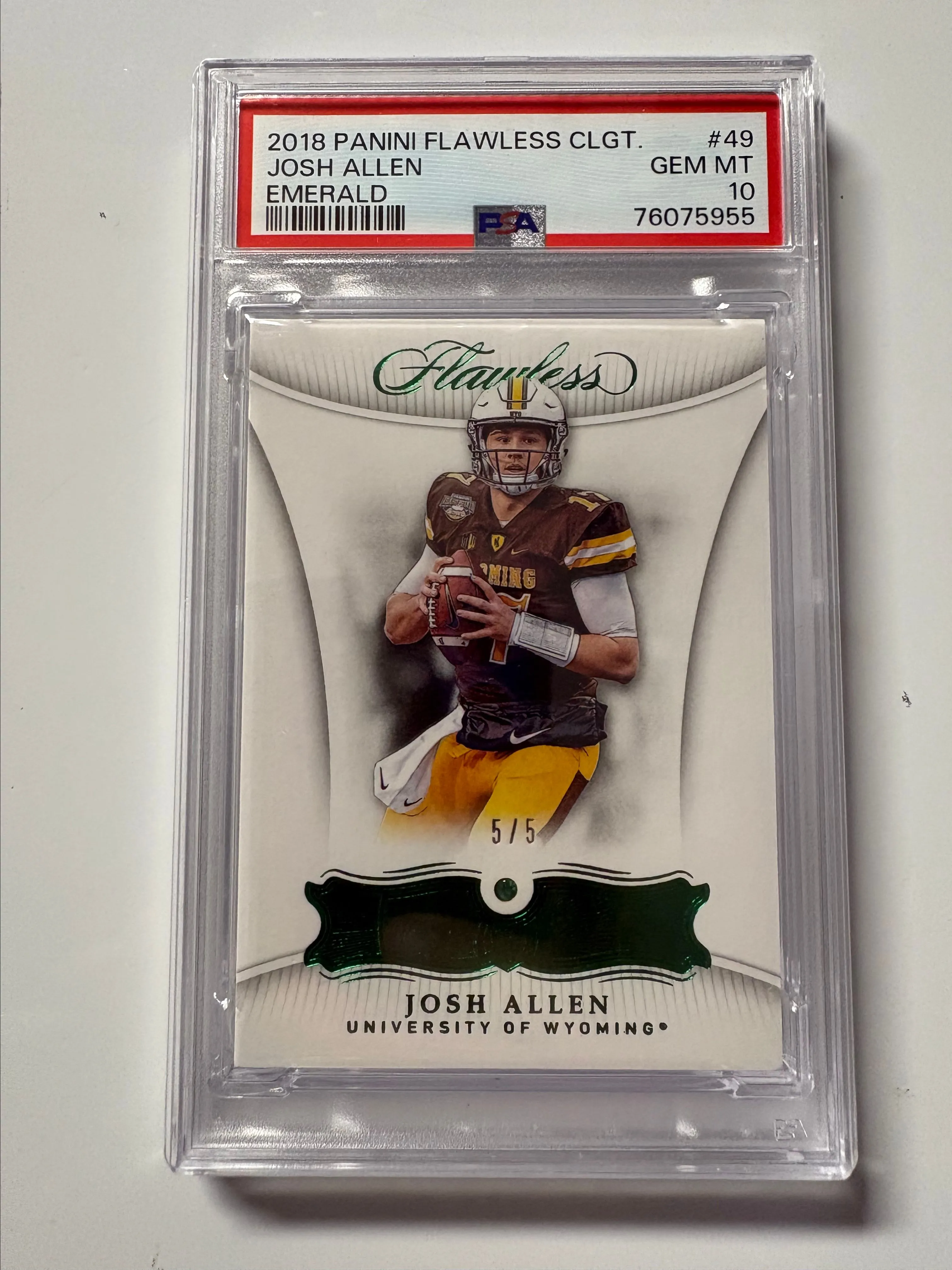 Product image for 2018 Panini Flawless Collegiate #49 Josh Allen -RC- PSA 10