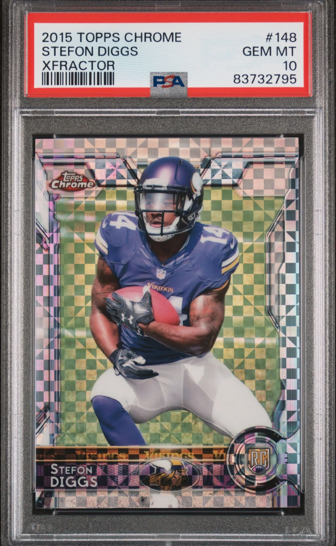 Product image for Stefon Diggs Rookie 2015 Topps Chrome Xfractor PSA 10