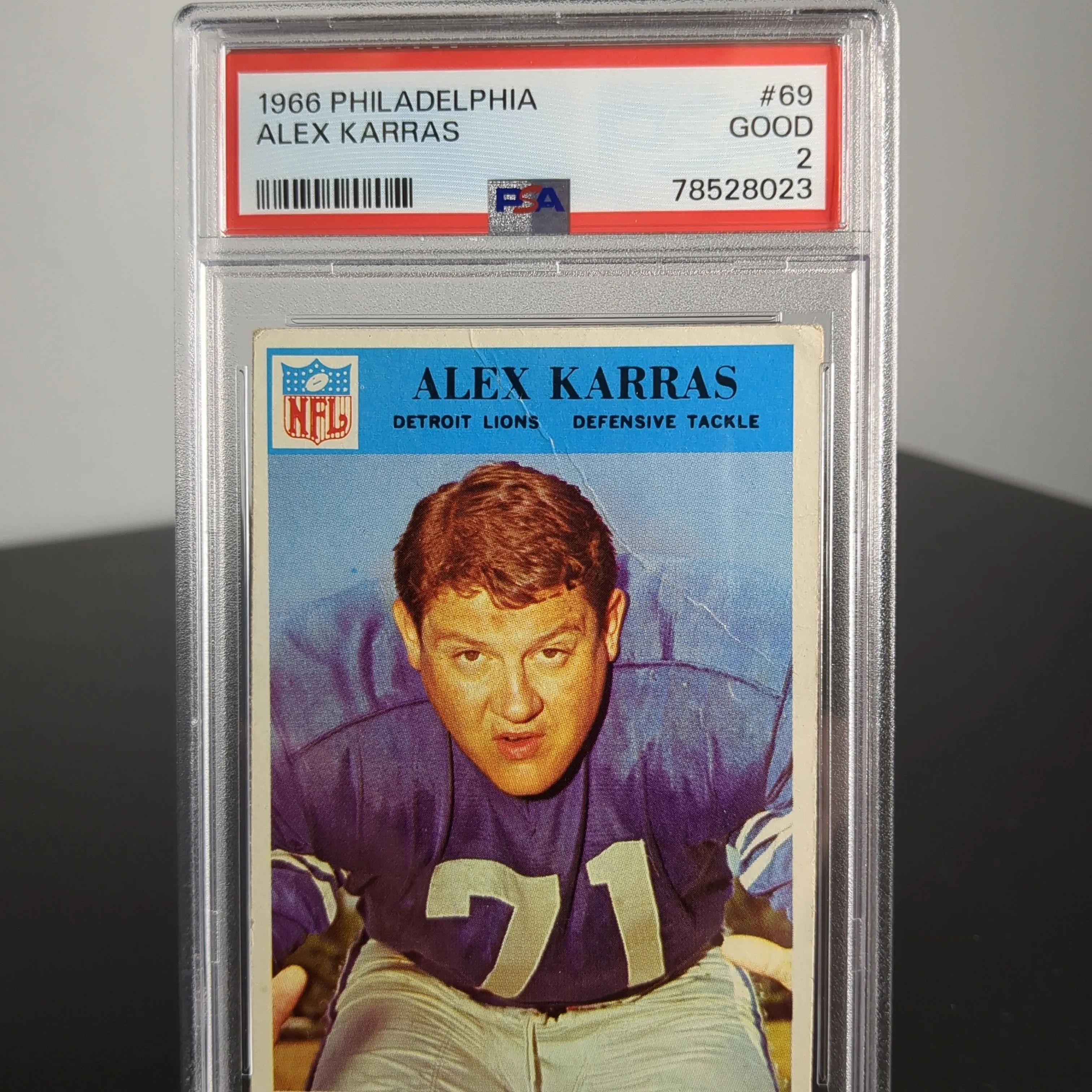 Product image for 1966 Philadelphia Alex Karras 69  PSA GOOD 2