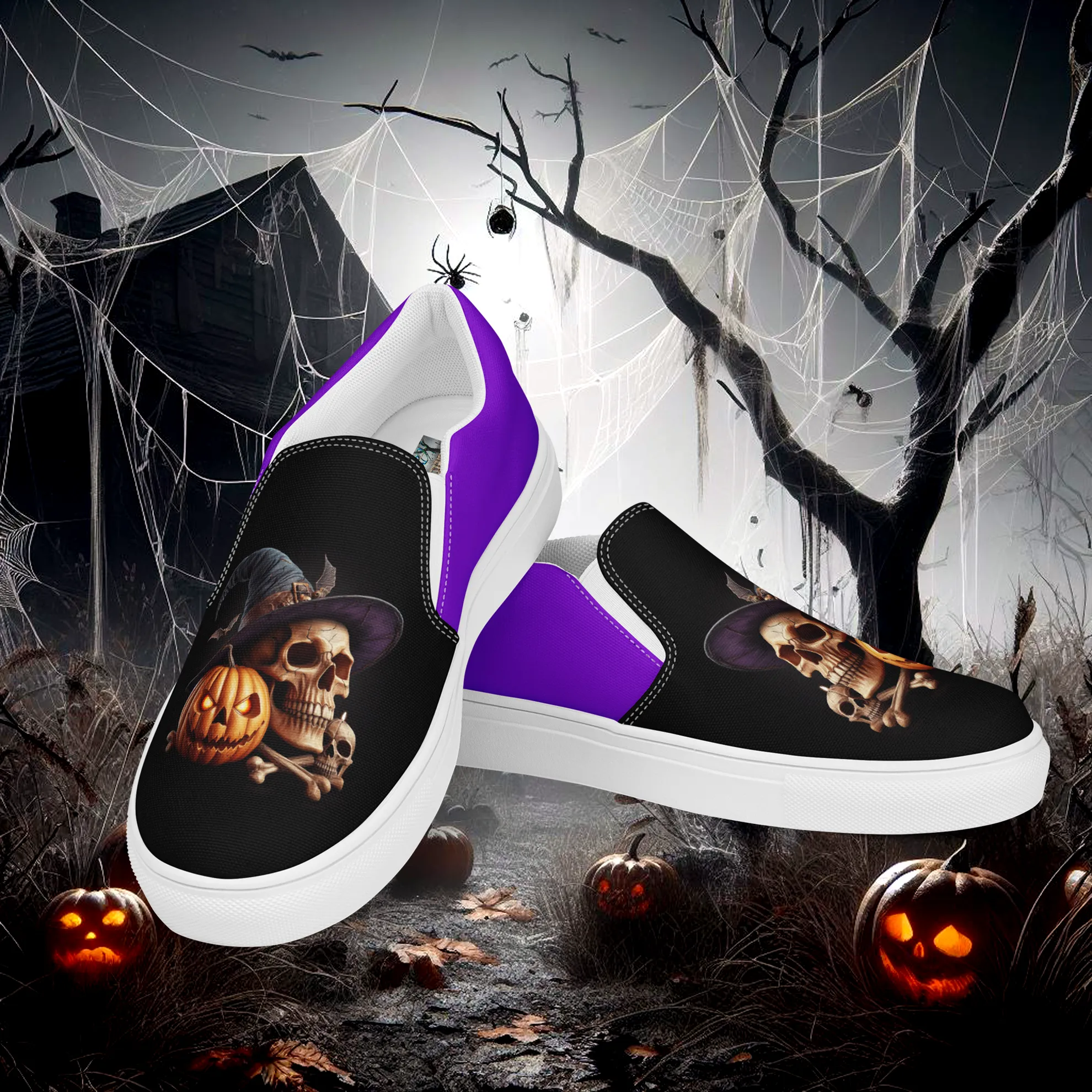 Product image for Eroh Designs™ "Necromancer" (Bewitched) Men’s Slip-on Canvas Shoes