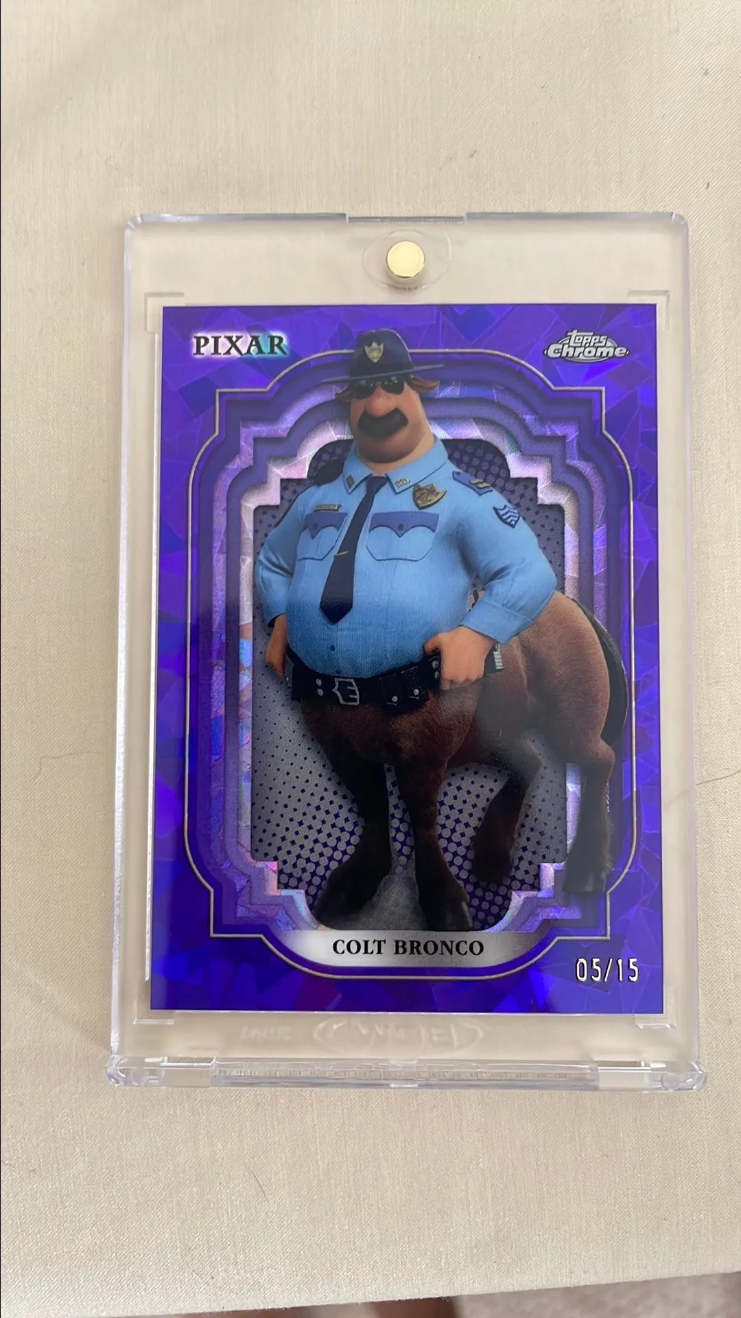 Product image for Colt bronco Topps chrome sapphire Disney /15 purple