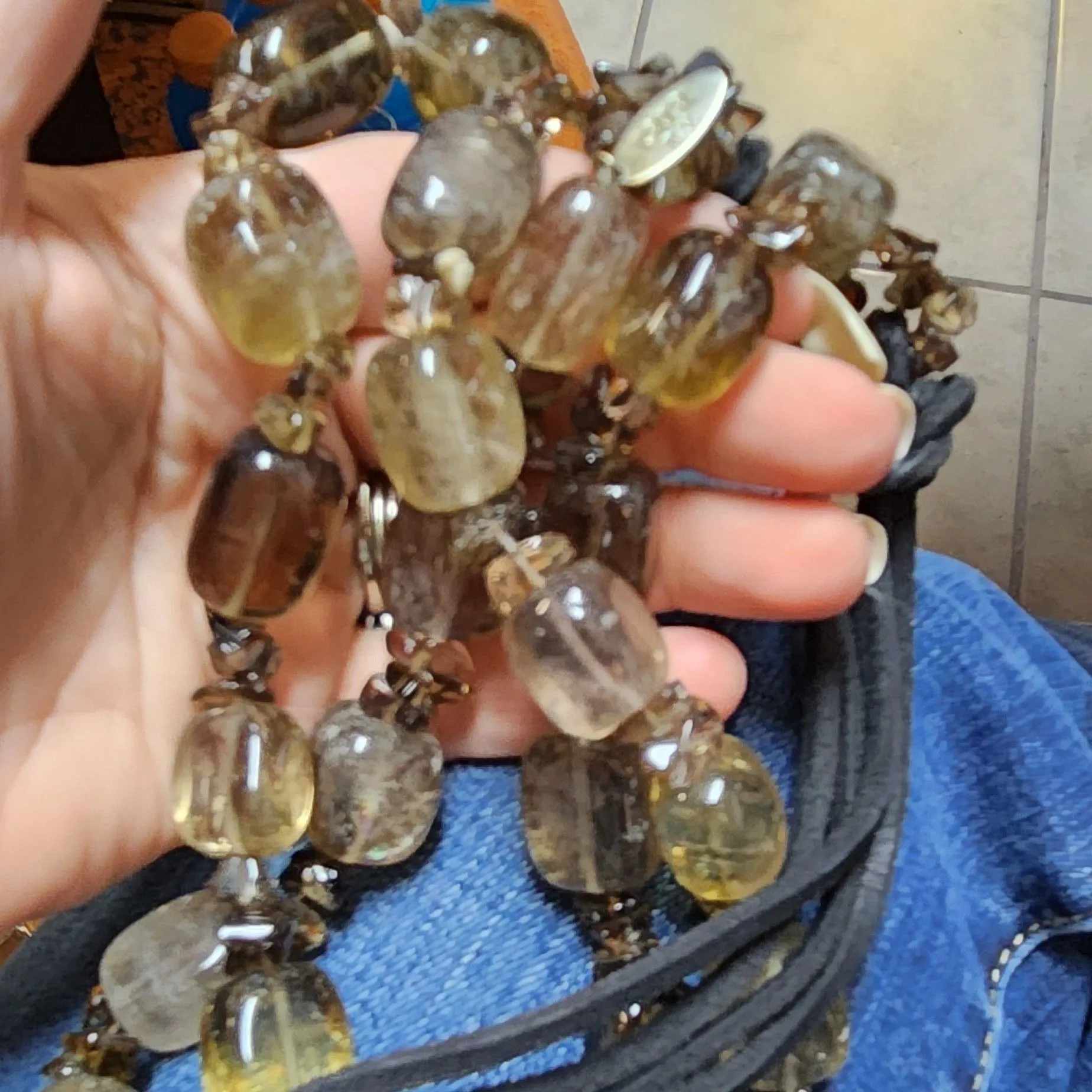 Product image for Smokey Quartz Cara NY Necklace Leather