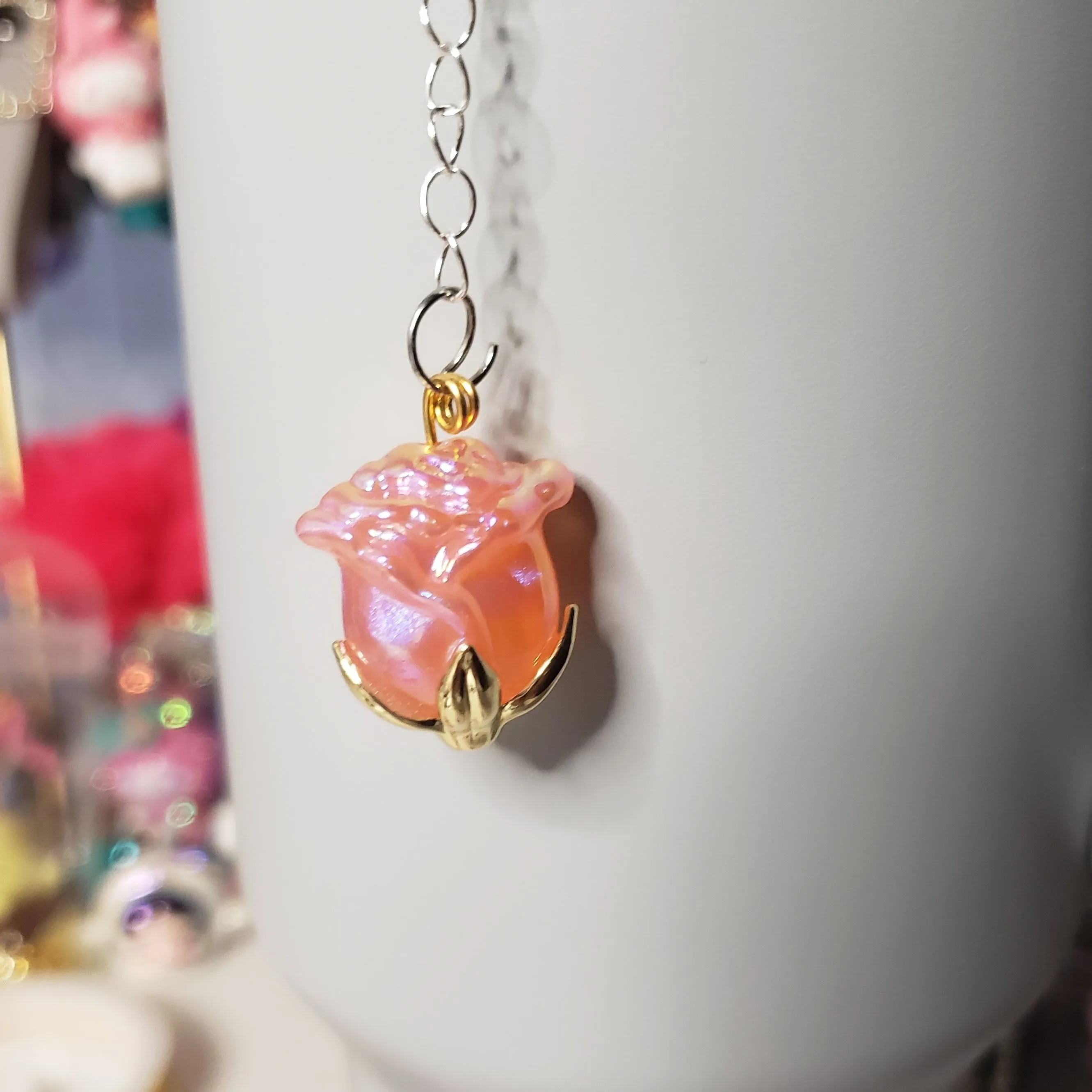 Product image for Coral Rose with Gold Accent Stanley Cup Accessory 