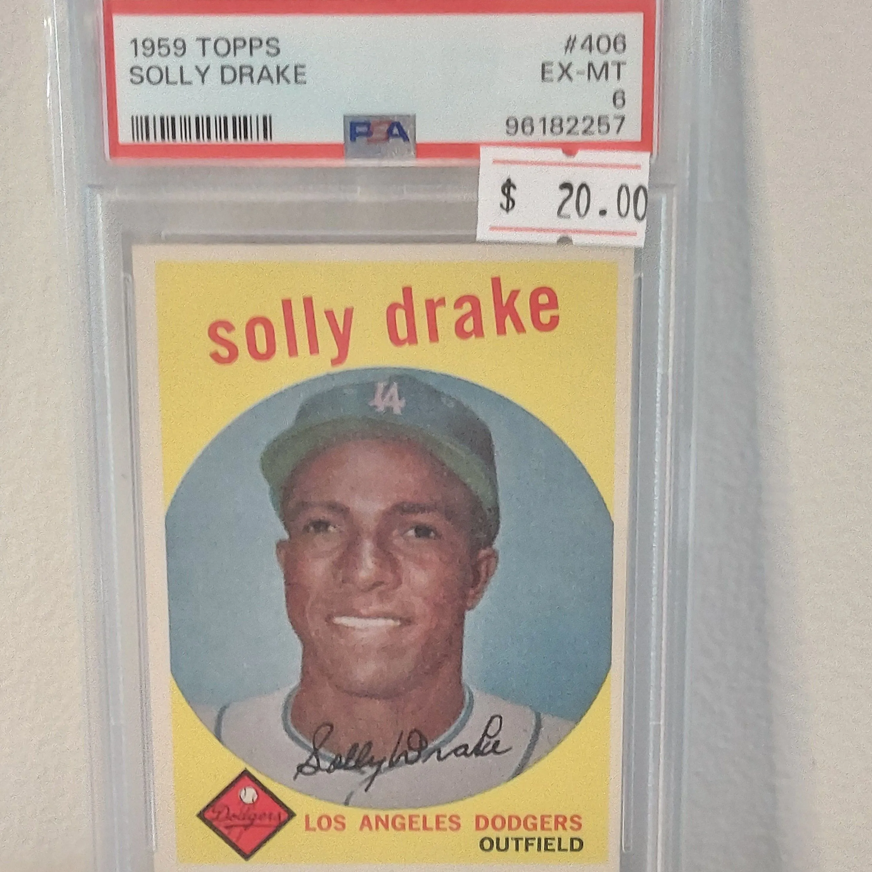 Product image for 1959 Topps Solly Drake 406  PSA EX-MT 6
