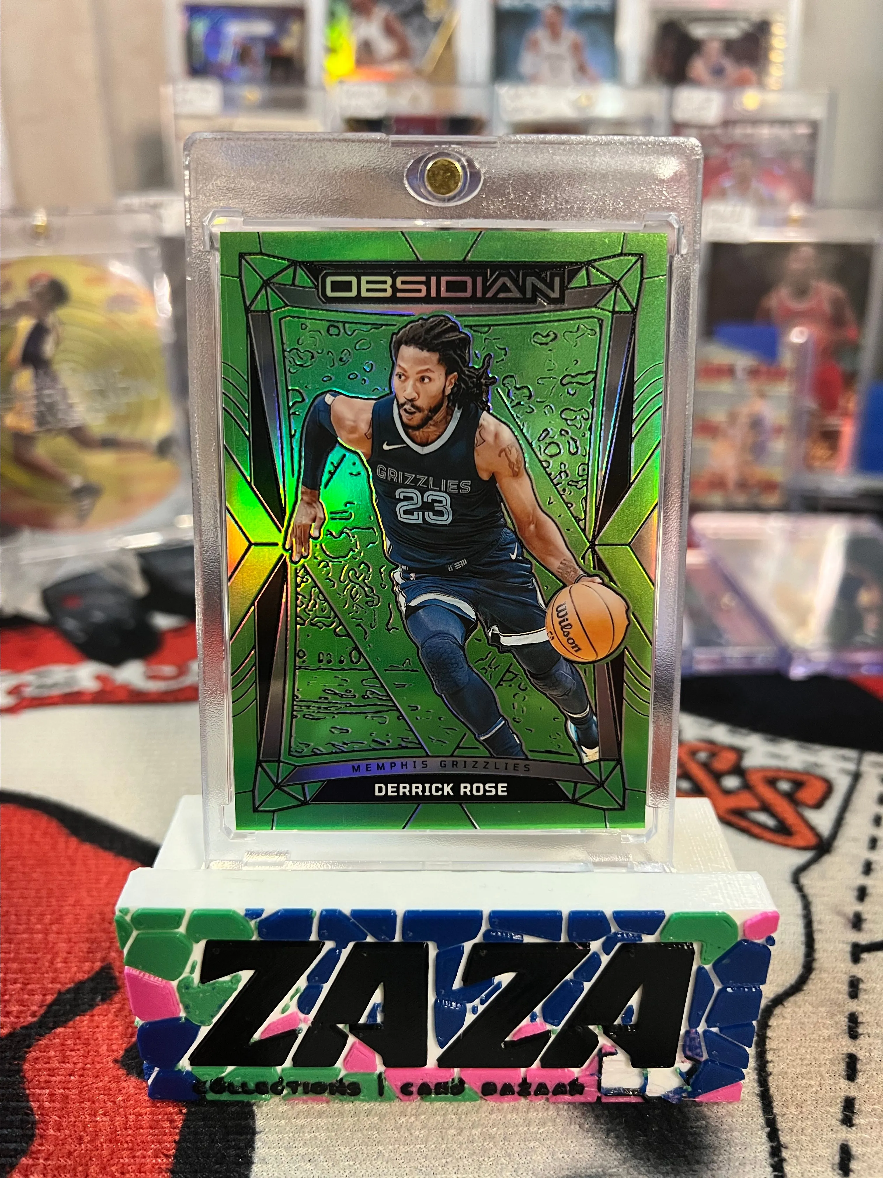 Product image for 2023 Obsidian Derrick Rose /25! Green SP. Grizzlies Uniform! Rare