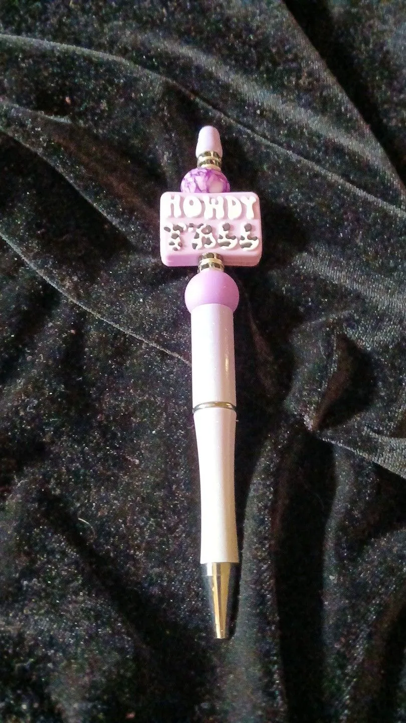 Product image for Beadable Pens - purple ombre HOWDY YA'LL  #135