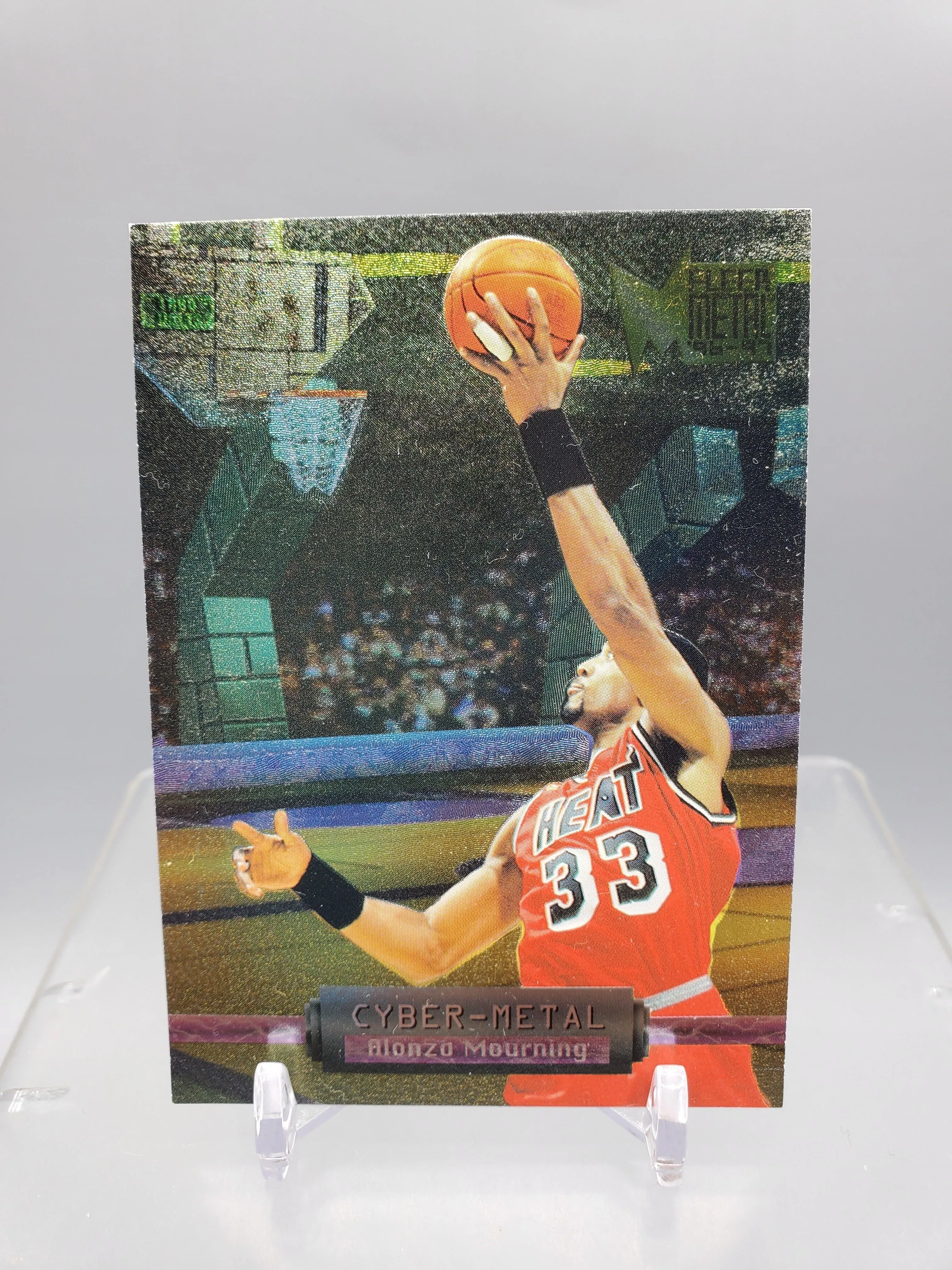 Product image for 1996-1997 Fleer Metal Cyber Metal Alonzo Mourning Insert Card