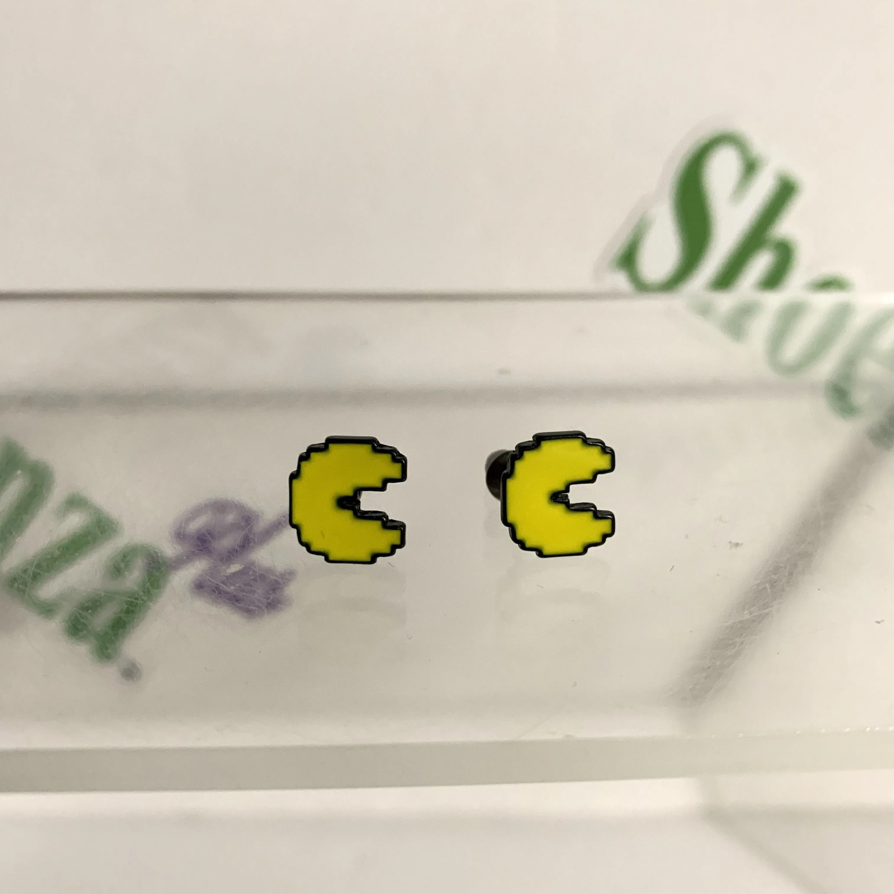 Product image for Bioworld Earrings Pac-Man Puck Man Studs Studded Jewelry Namco