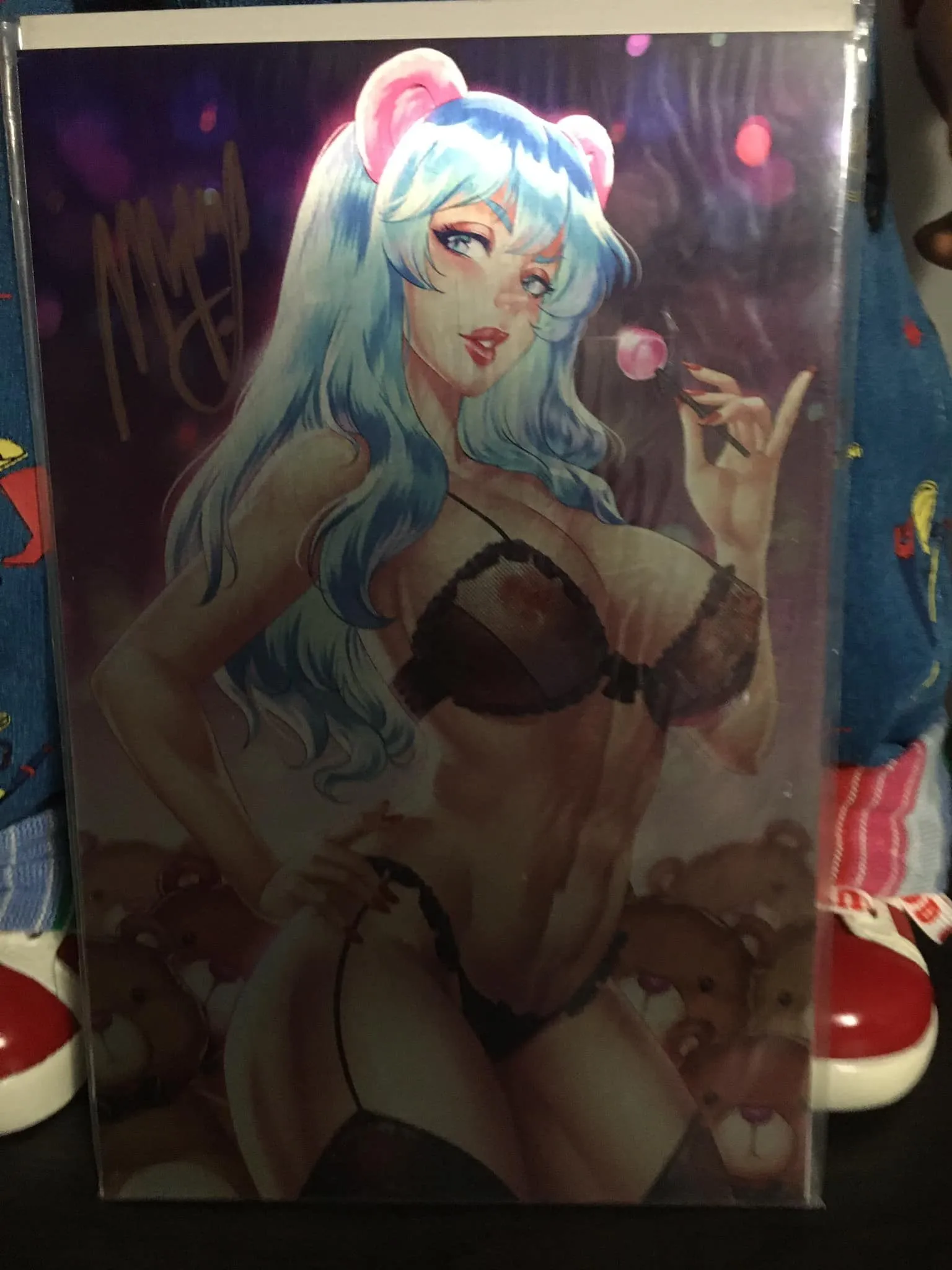 Product image for Miss Meow limited metal signed by murphy