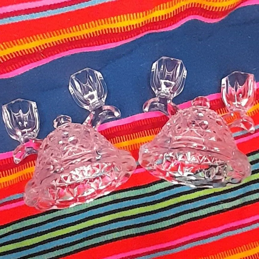 Product image for Pressed Glass Double Candlestick Holders