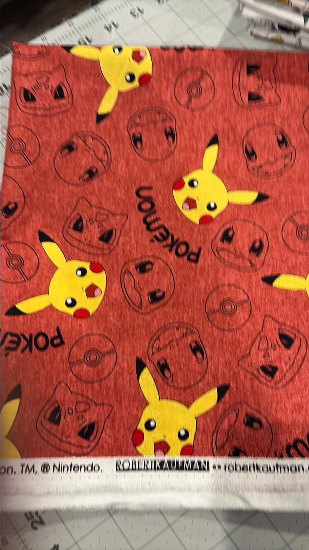Product image for 1 yard Pokemon Pikachu Fabtic