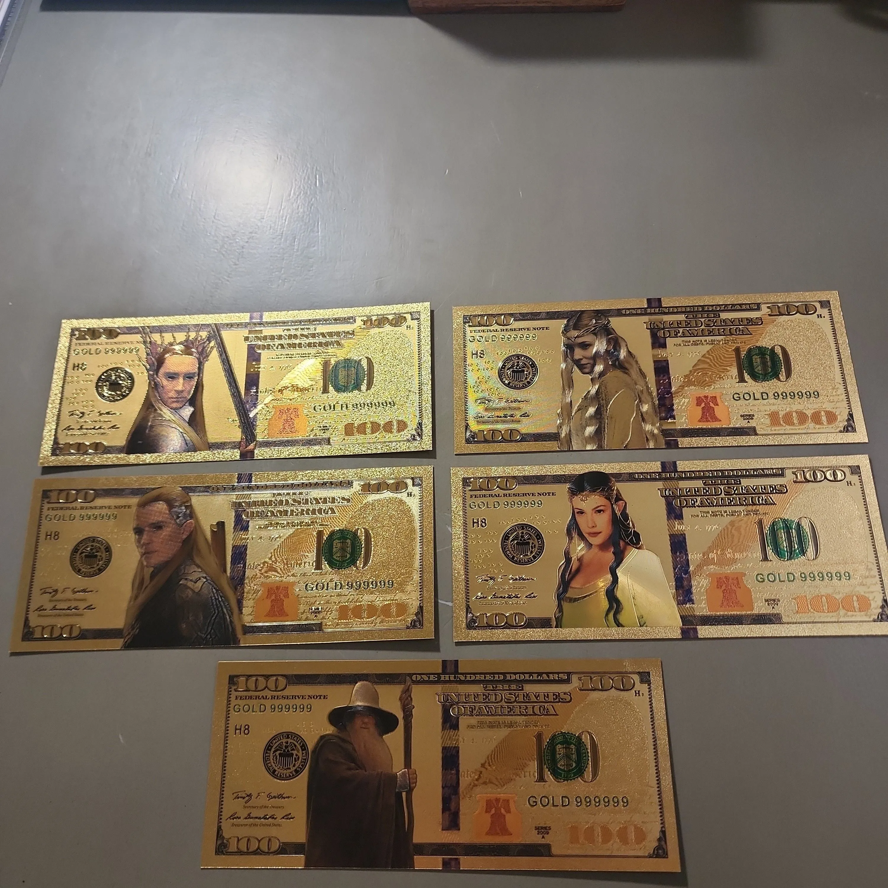 Product image for Lord of the rings 24k gold foil bank note bills