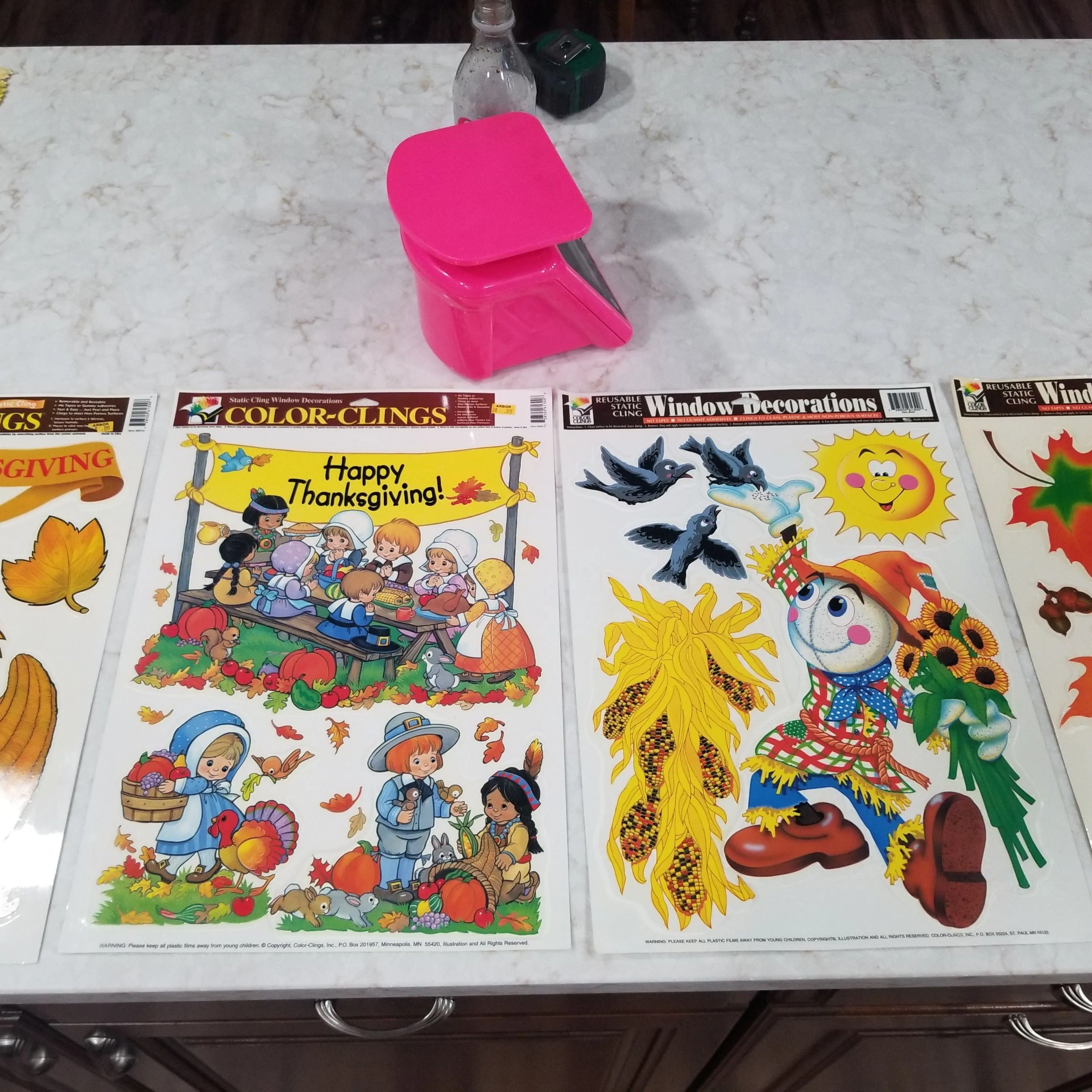 Product image for VTG Thanksgiving Window Clings 4 Sheets Holiday season