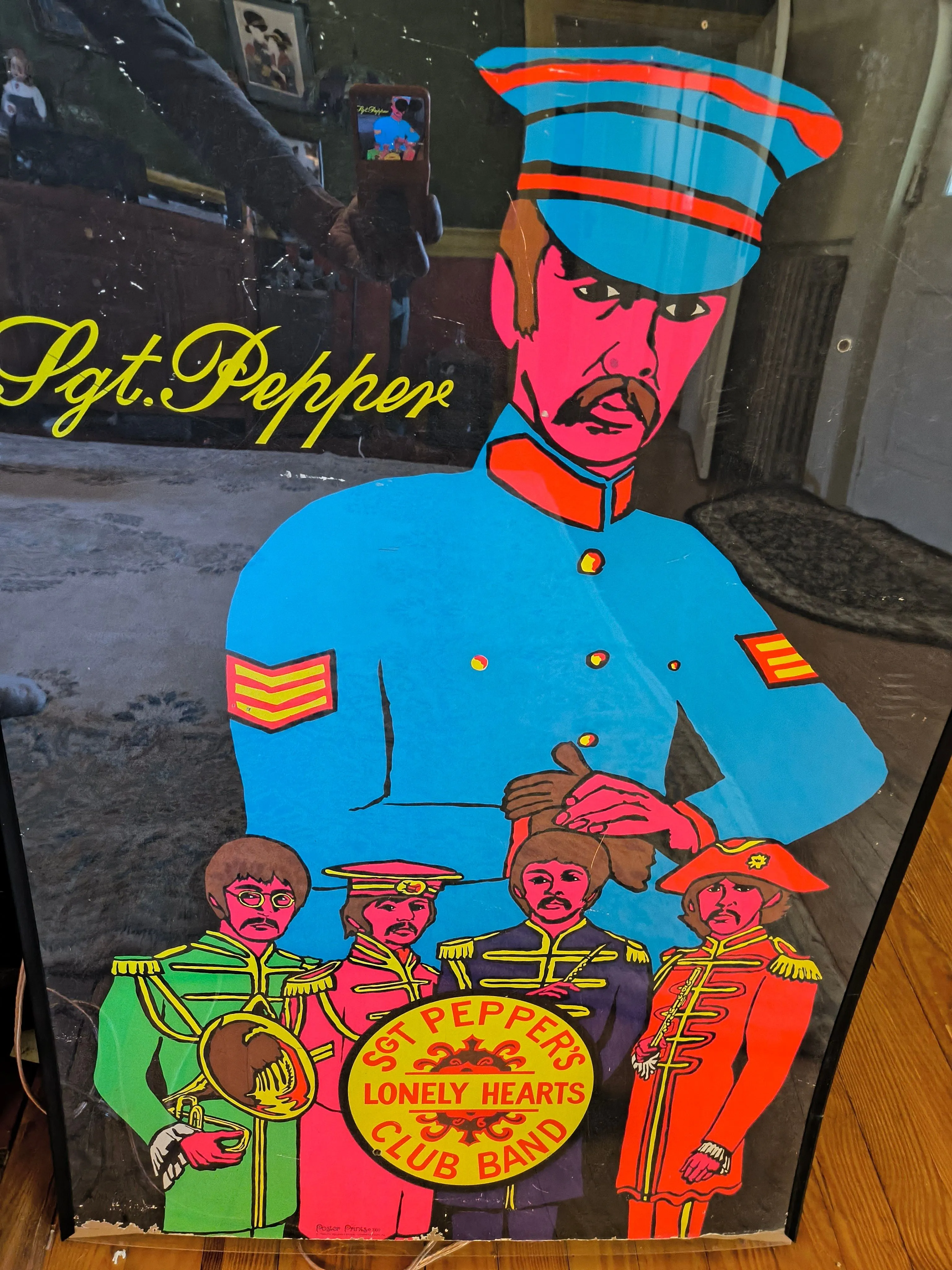 Product image for 12. Rare Beatles Black light Poster Sgt. Pepper Lonely Heart Club Orig. 1969 