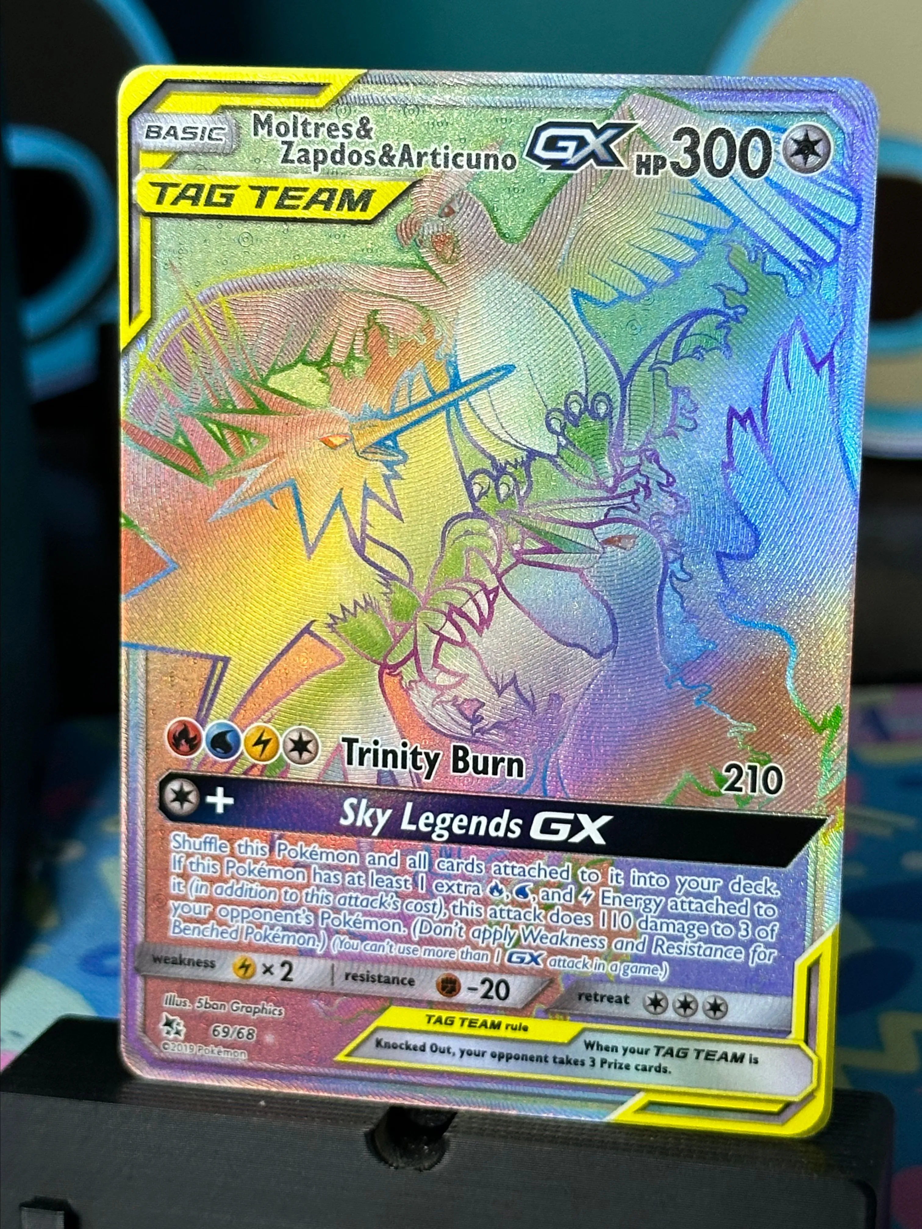 Product image for Moltres & Zapdos & Articuno GX 69/68 Rainbow
