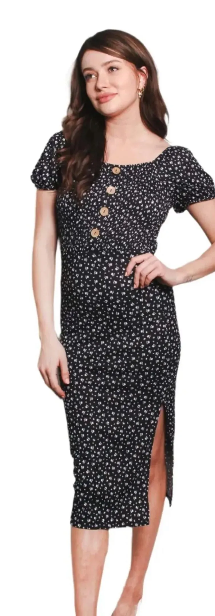 Product image for 185. FLORAL PLEATED MIDI DRESS - LARGE