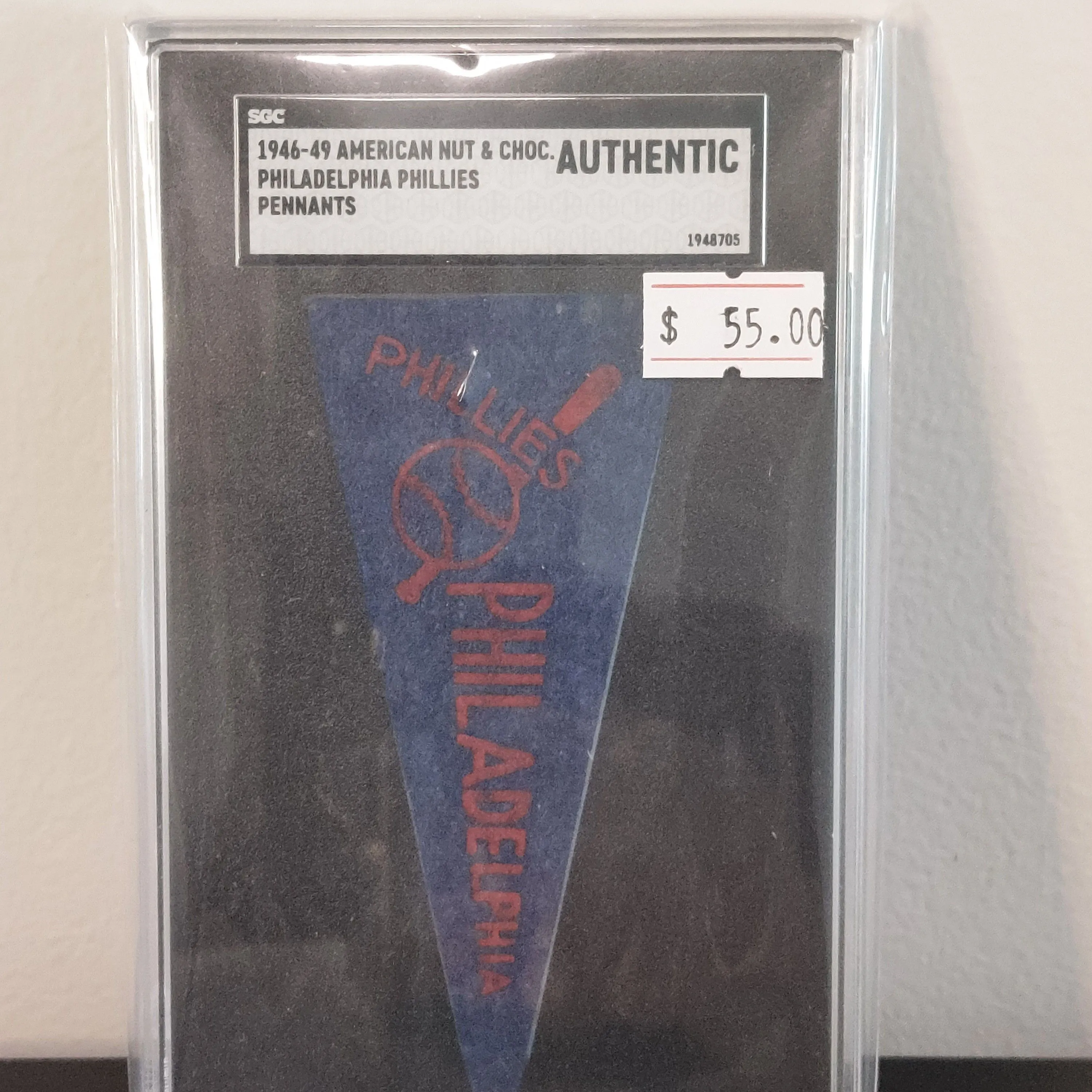 Product image for 1946-49 American Nut & Choc. Co. Pennants Philadelphia Phillies SGC  A