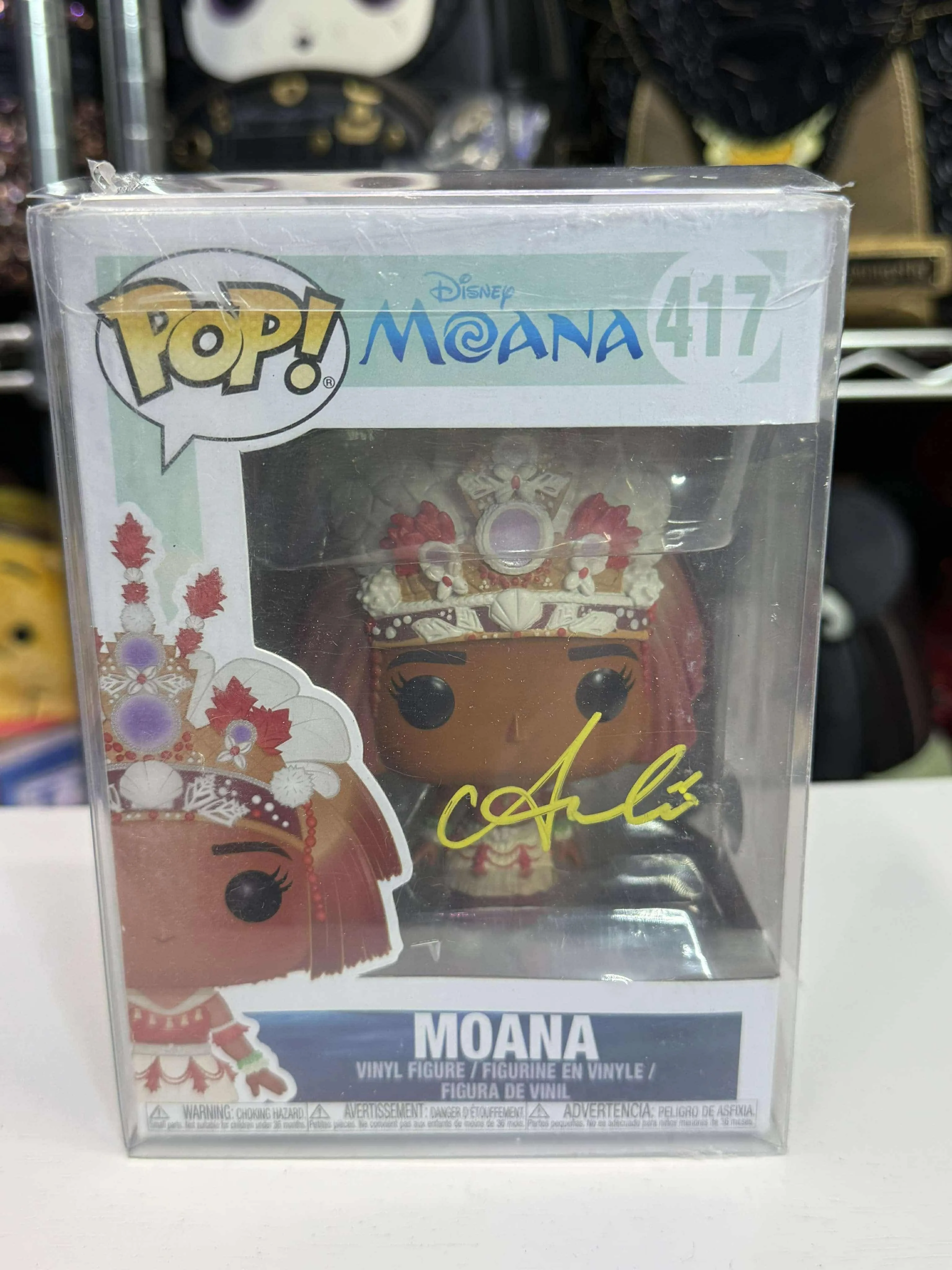 Product image for Autograph; Auli'i Cravalho (Moana) Signed Funko Pop! Dianey Moana #417 (Beckett COA)