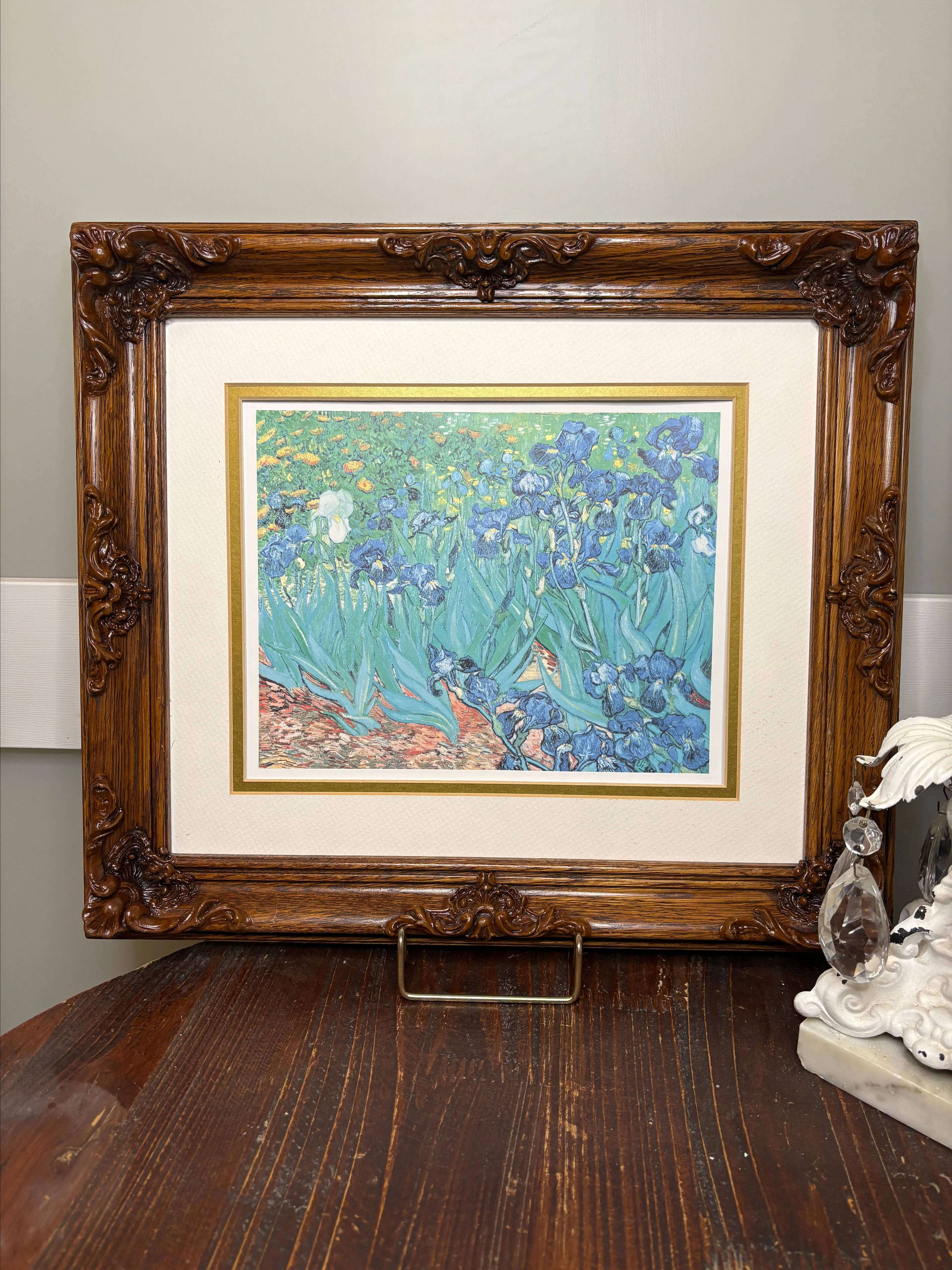 Product image for Solid Wood Frame w/ Print of Van Gogh "Irises"