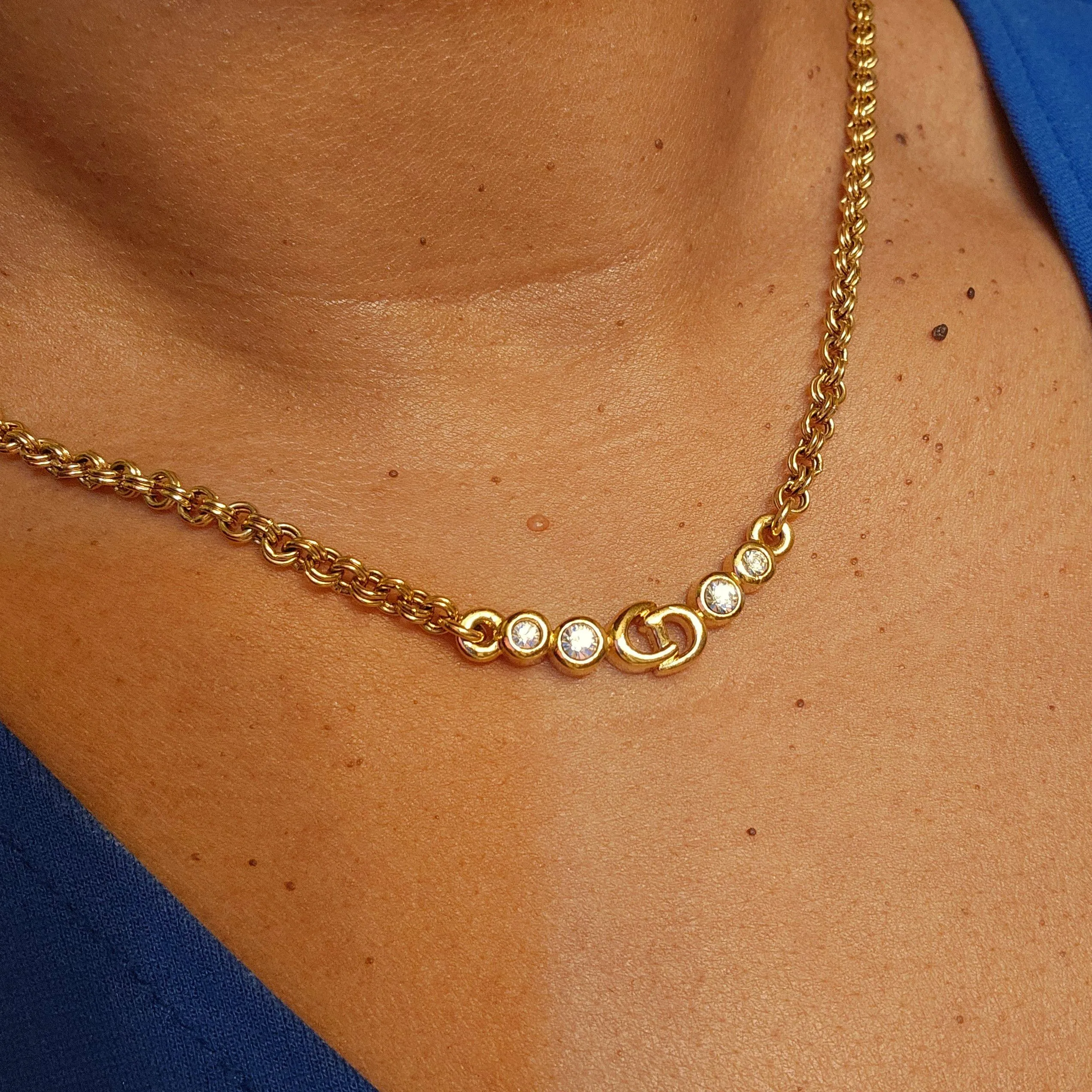Product image for Christian Dior 18kt Gold Plated Monogram Necklace