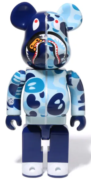 Product image for Collectible - Bearbrick x Bape Baby Milo Shark 400% ABC Blue Camo