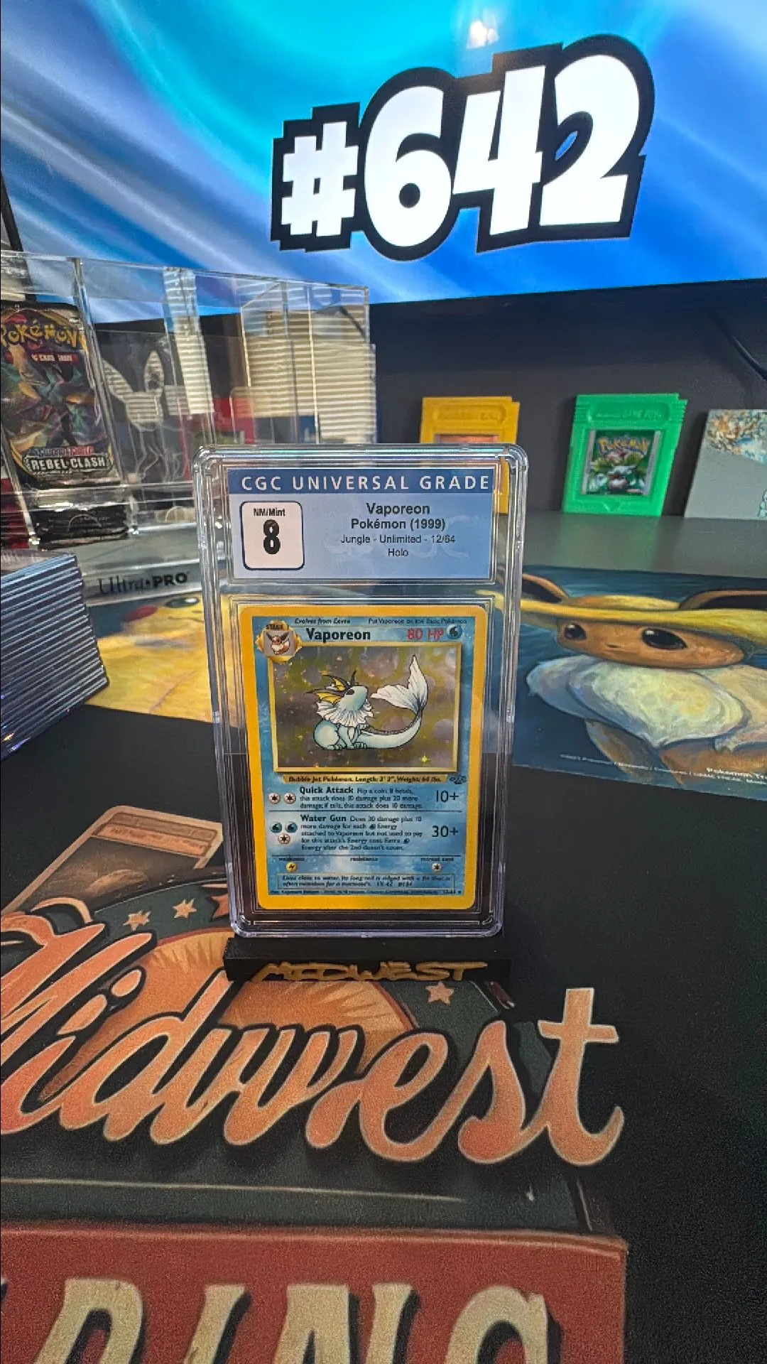 Product image for CGC 8 Vaporeon Jungle Unlimited Holo