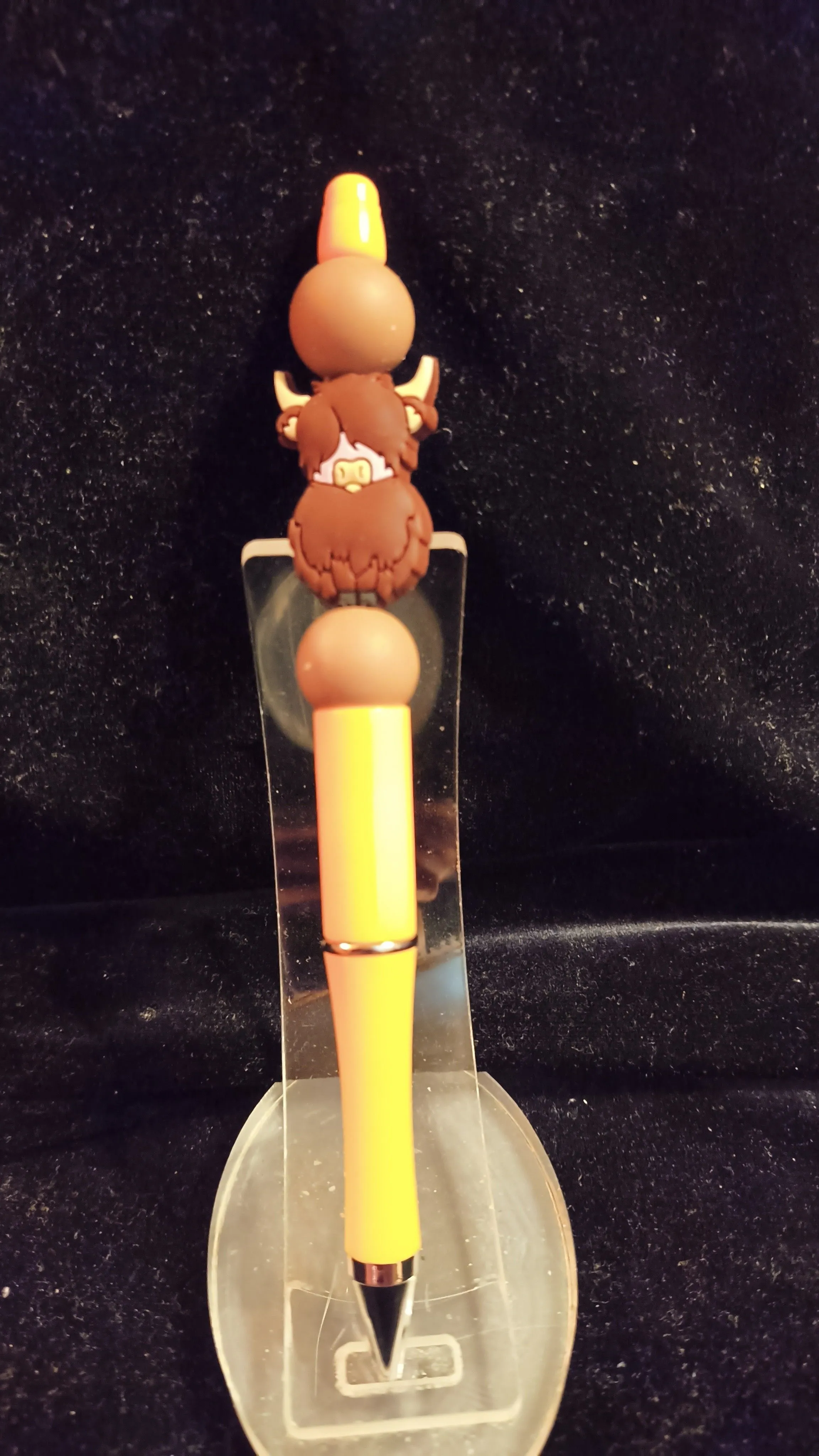 Product image for Beadable Pens - Peach Highland Cow #309