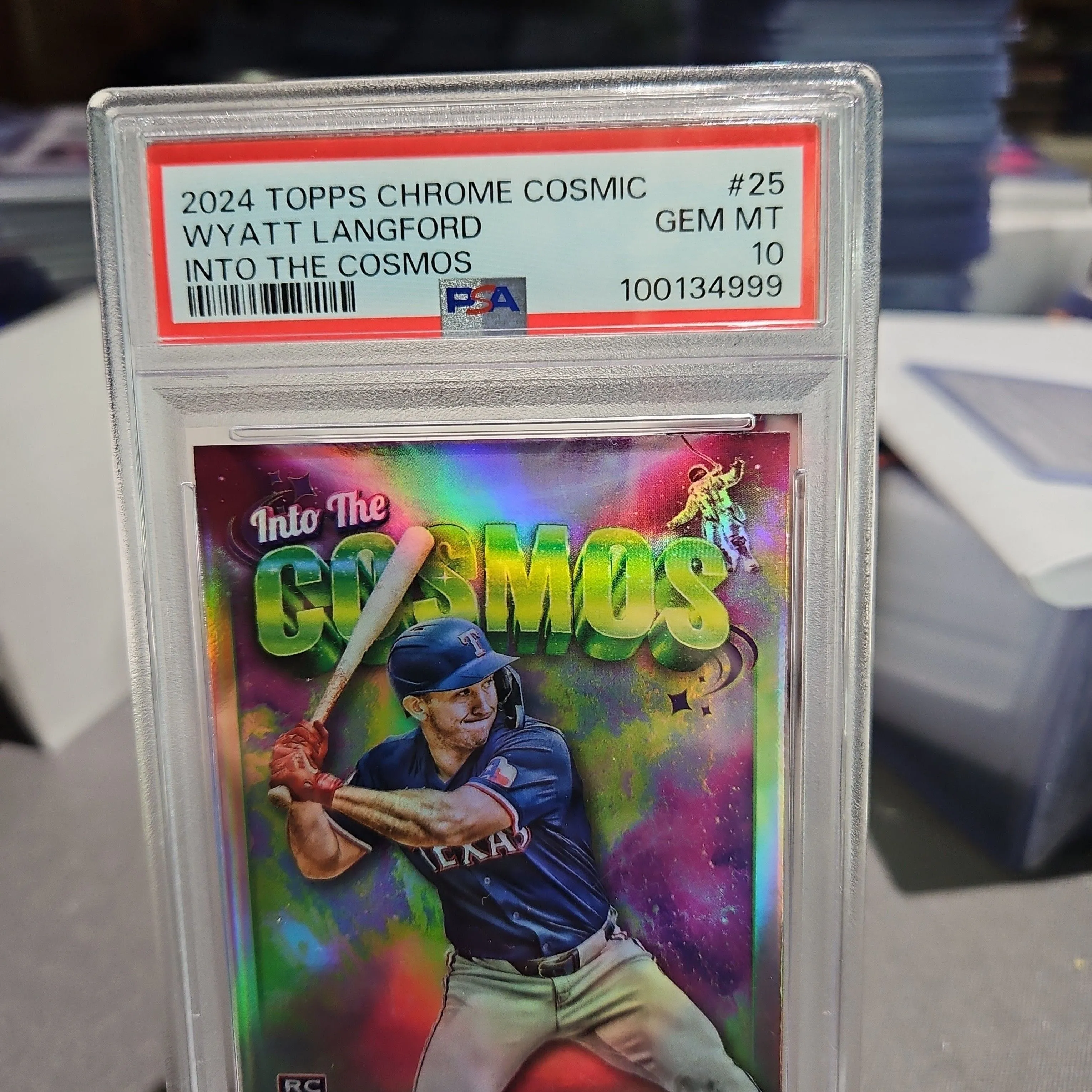 Product image for 2024 Topps Chrome Cosmic Wyatt Langford Into the Cosmos PSA 10