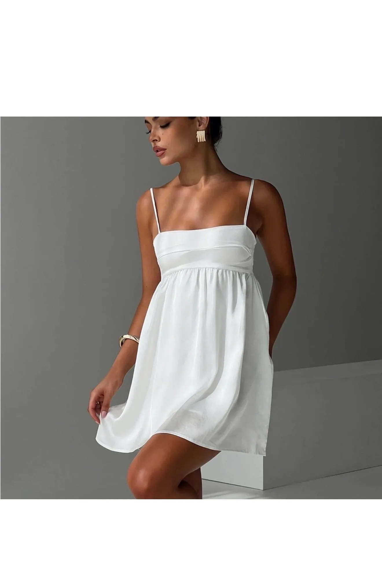 knee length dresses for ladies Moon Aura Pleat Detail Strapless Maxi Dress Blue main image 1