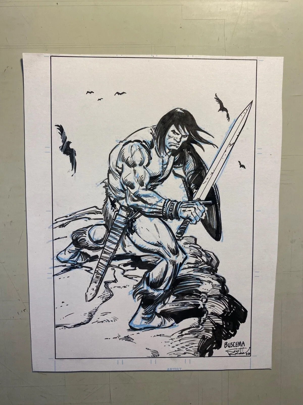 Product image for CONAN JOHN BUSCEMA HOMAGE ORIGINAL COMIC ART INKED BY SCOTT REED 2010!