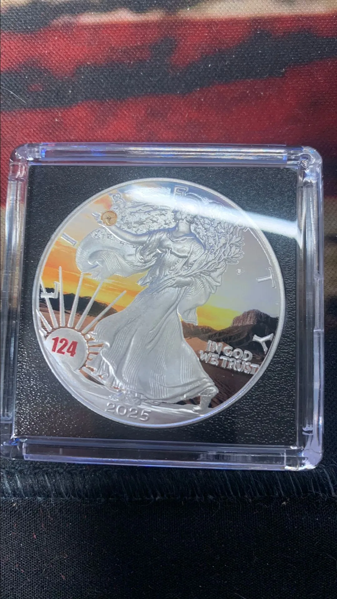 Product image for ONLY 499 MINTED! 2024 1 oz AMERICAN SILVER EAGLE ASE DESERT AT DAY  Edition .999 Silver Colorized