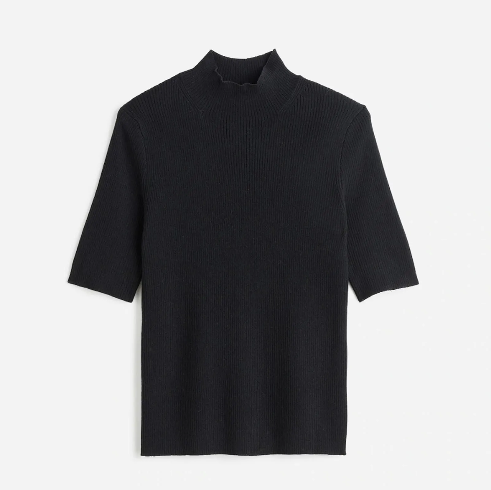 Product image for Ribbed Merino Wool Mockneck Sweater Tee