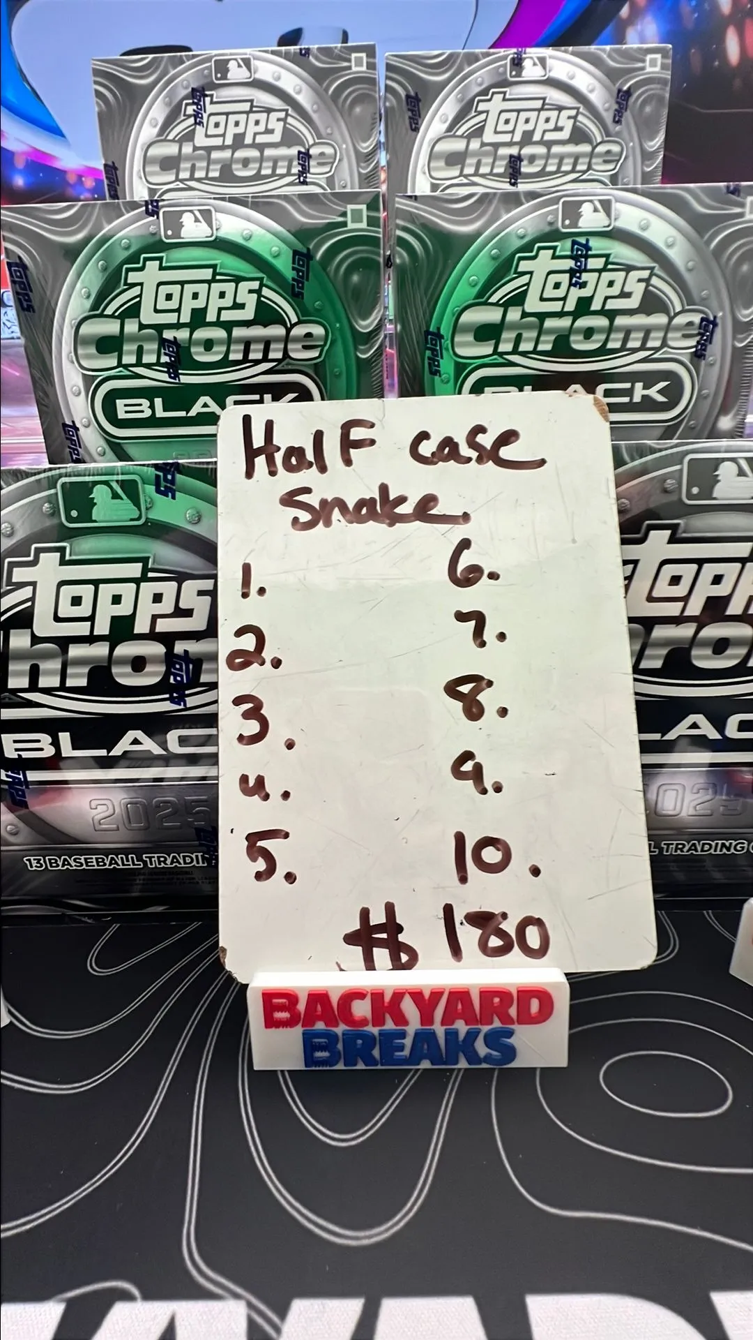Product image for TOPPS CHROME BLACK HALF CASE SNAKE GUARANTEED 3 TEAMS