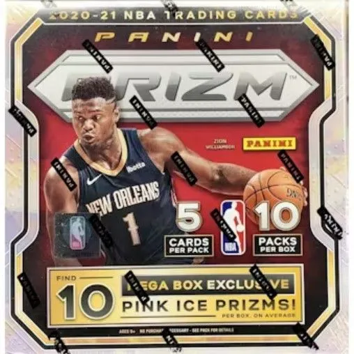 Product image for 2020-21 Panini  Prizm NBA Basketball Trading Cards Mega Box (10 Packs, 5 Cards per Pack) SEALED / NEW