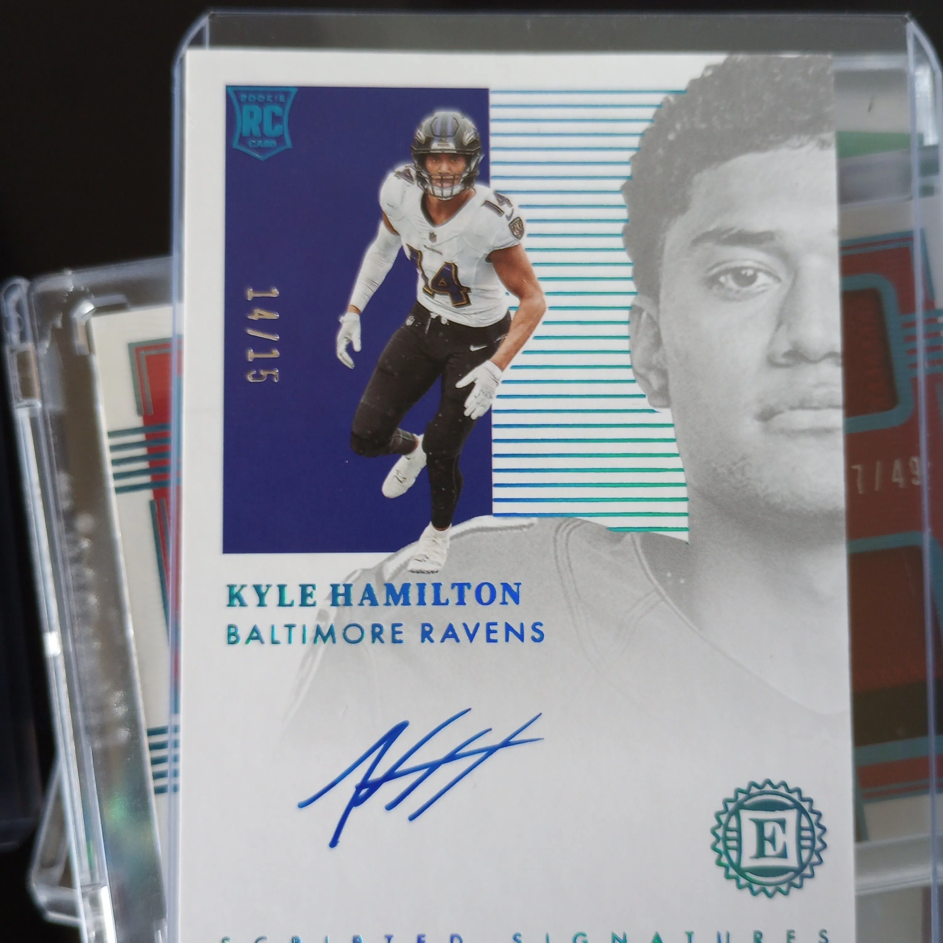 Product image for Kyle Hamilton Encased Rookie Auto Jersey# 14/15