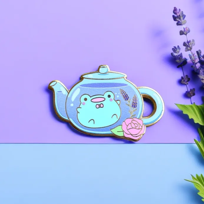 Product image for Rainylune Collectible Pin - Tea Pot Friend the Frog Pin