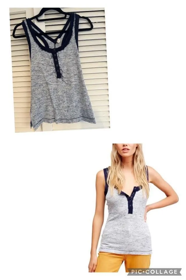 Product image for 3. Free People | We The Free | Timeout  Racerback Henley Tank Size: Small