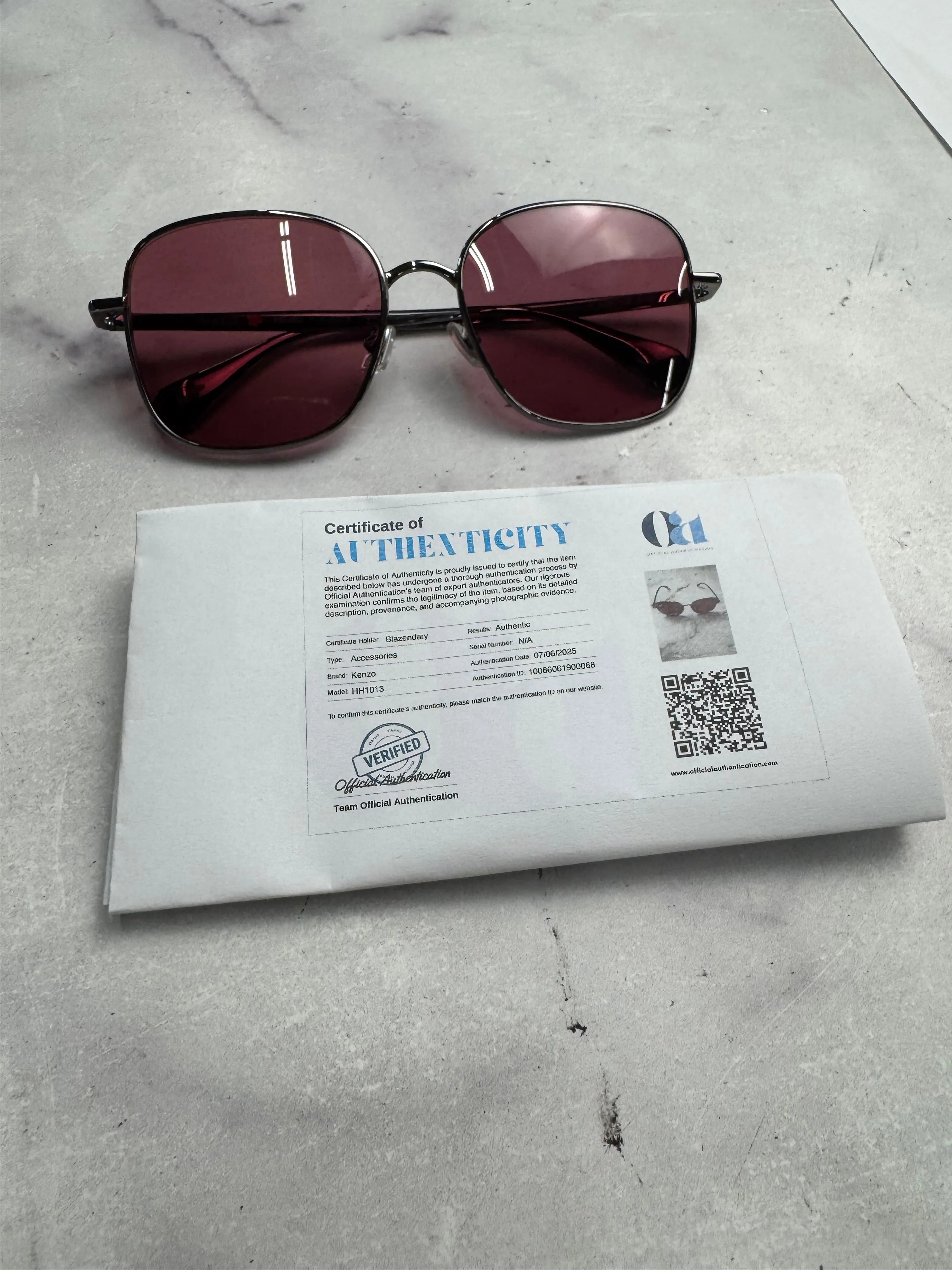 Product image for Kenzo Silver Square Sunglasses