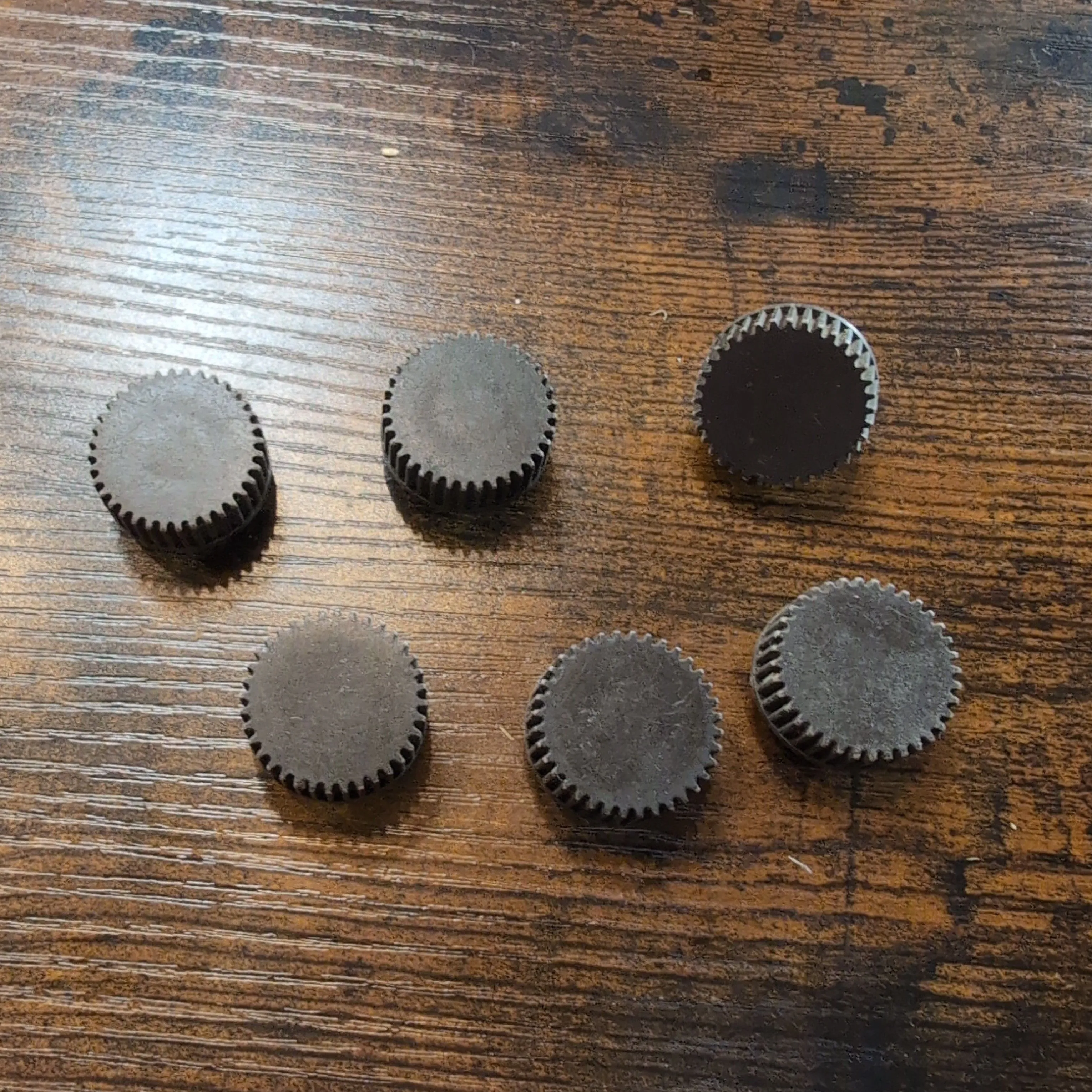 Product image for Set of six brown round radio knobs mid-century vintage #6