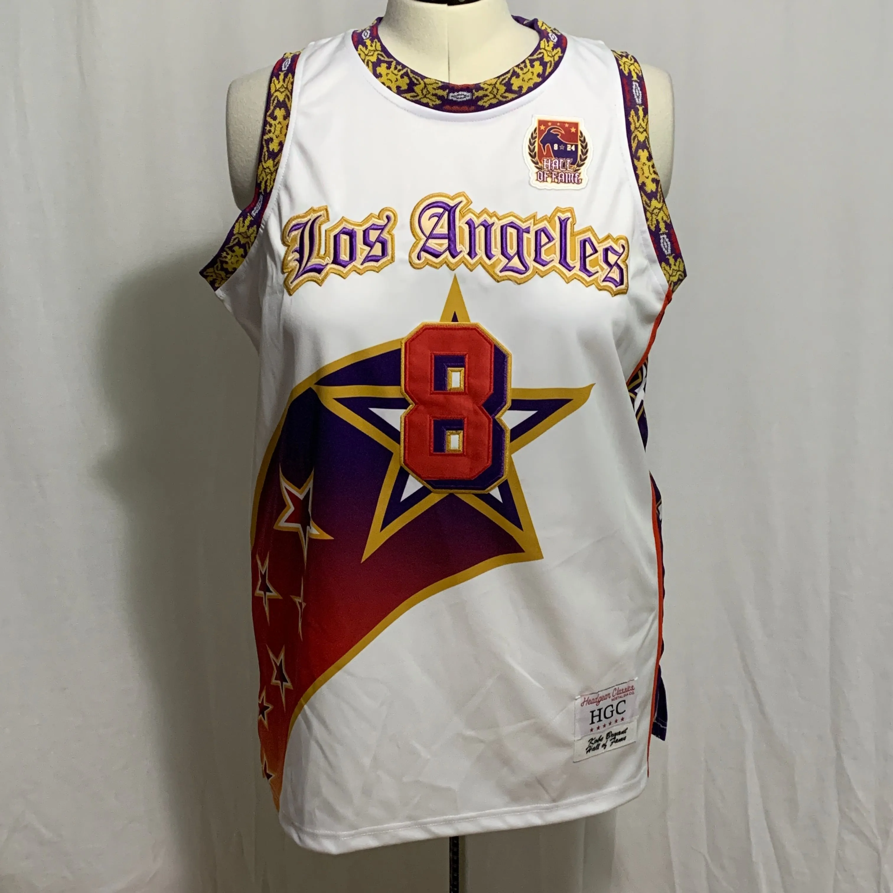 Product image for Headgear Classics Jersey Kobe Bryant #24 #8 Los Angeles Hall Of Fame Mens L