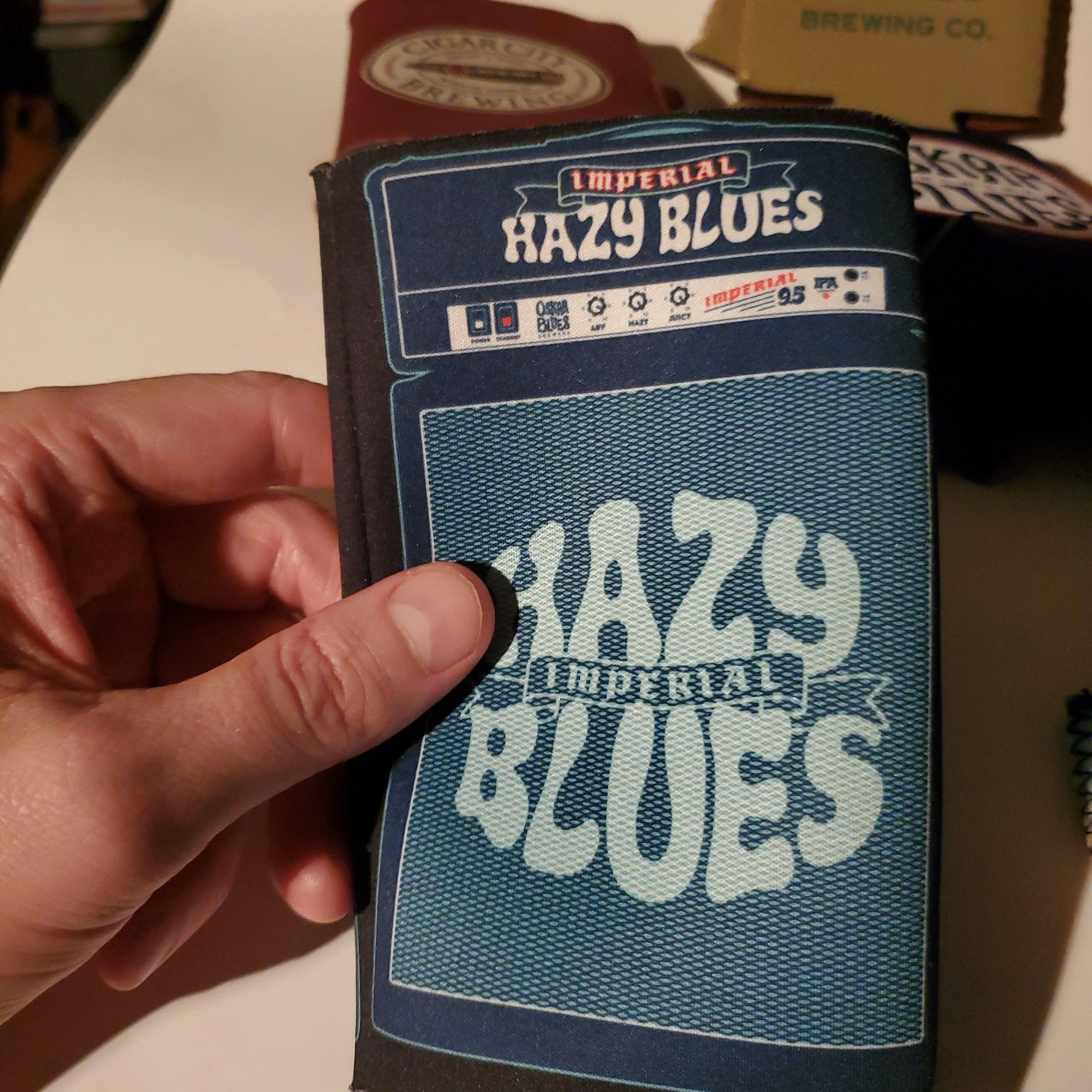 Product image for Oskar Blues Imperial Hazy Blues Tall Koozie NEW