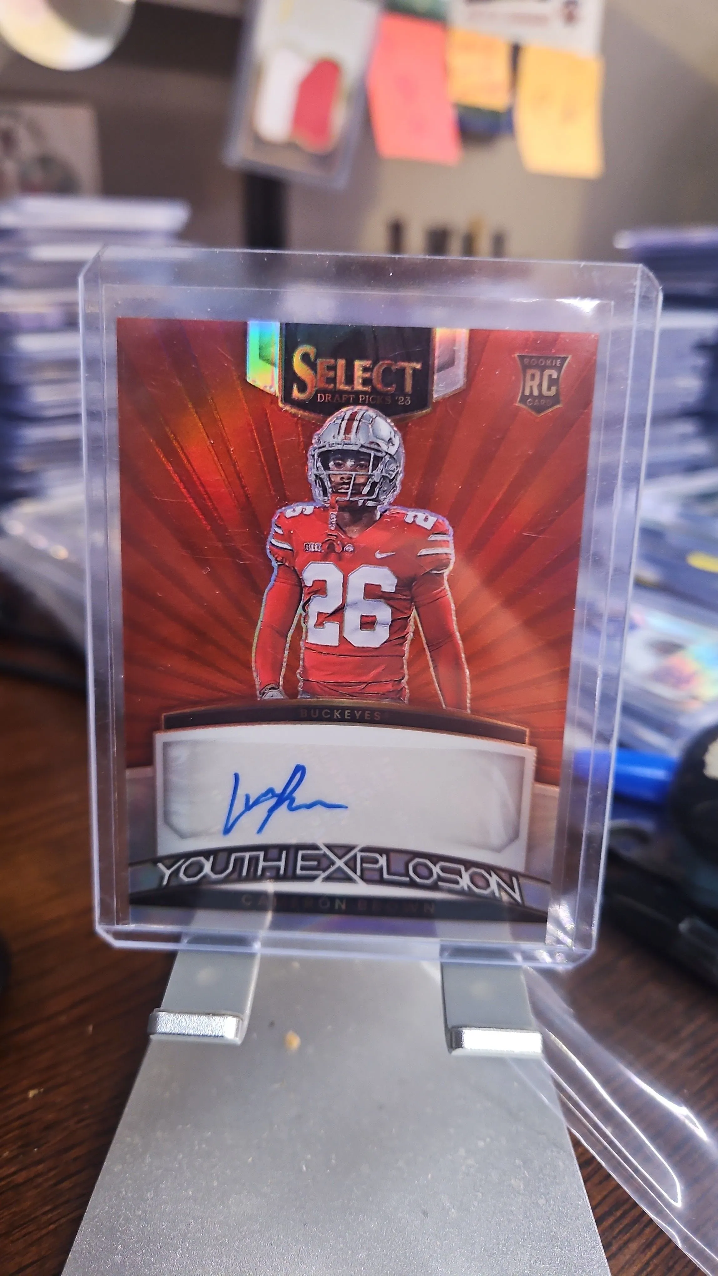 Product image for Cameron Brown Rookie Auto...2023 Select Draft Youth Explosion Red....Ohio State