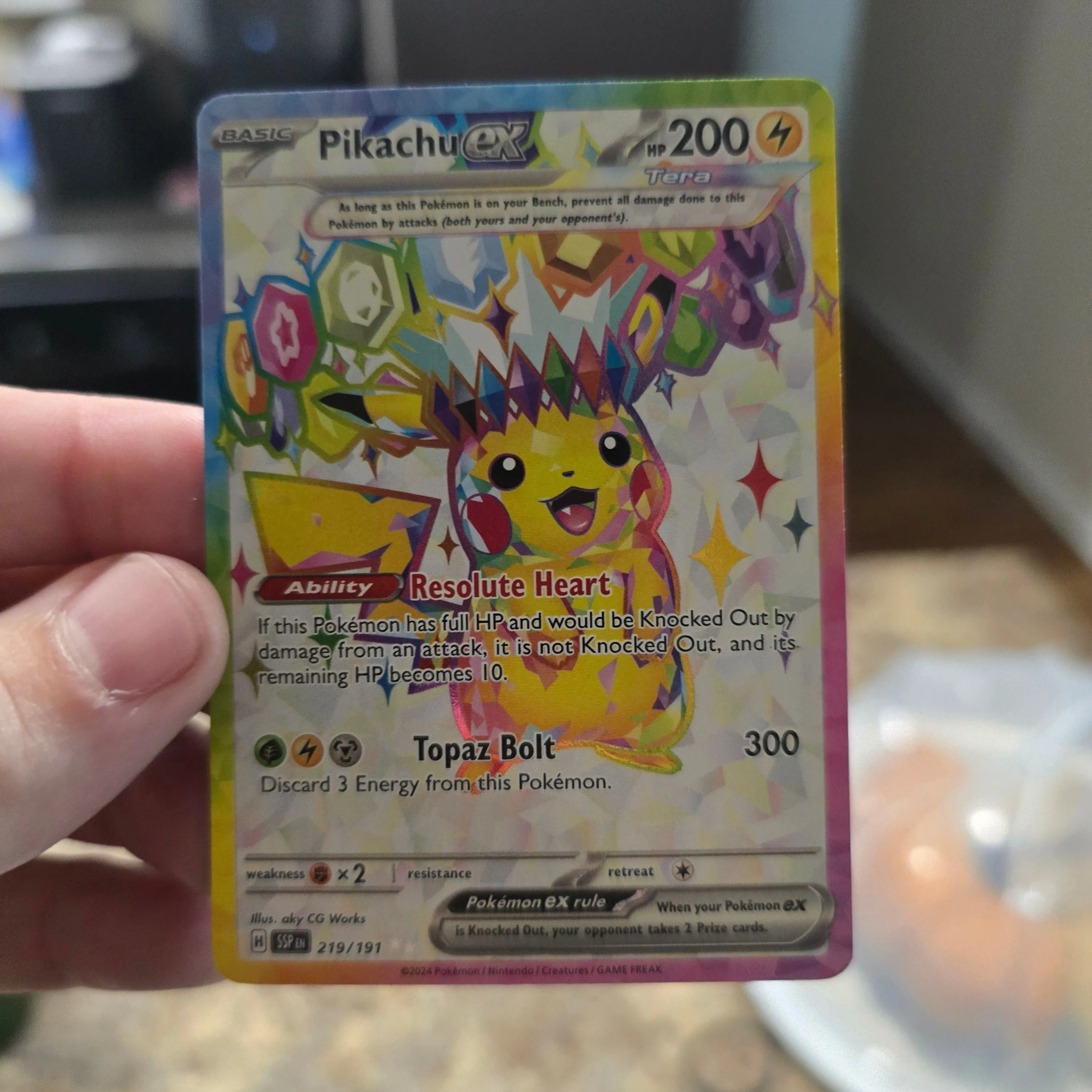 Product image for pikachu ex full art 219/191
