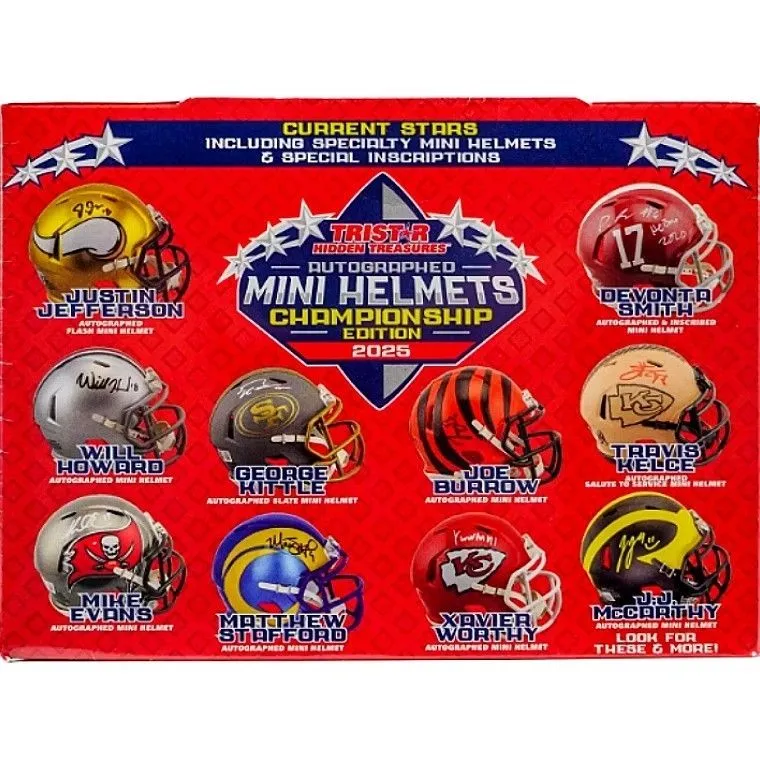 Product image for TRISTAR Hidden Treasures: Autographed Football Mini Helmets 2025 Championship Edition Hobby Box